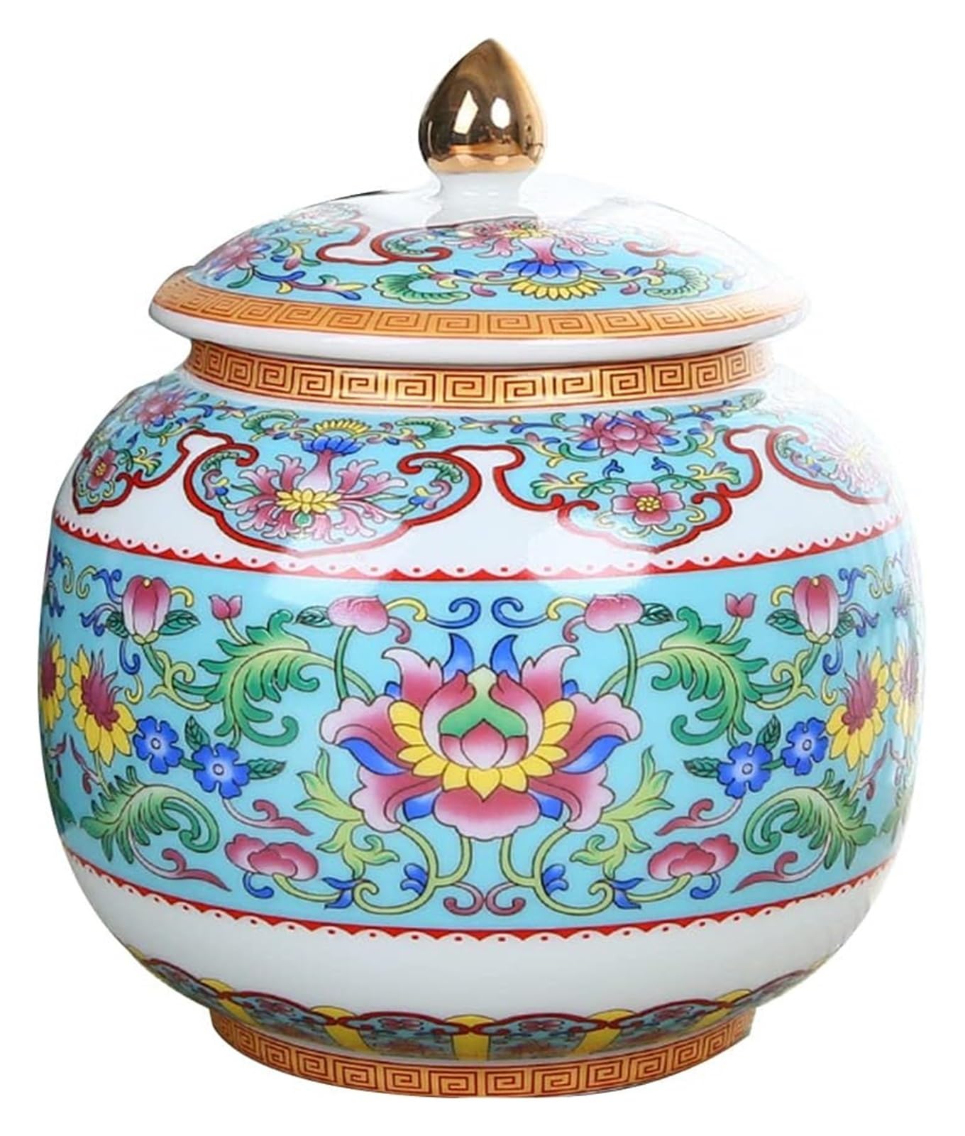 Słoiki z herbatą Ceramiczne pojemniki na herbatę Słoiki na imbir z pokrywką uszczelniającą, Pojemniki na słoiki ze złotej emalii z porcelany Blat kuchenny Pudełko na herbatę Luźny pojemnik do przechow