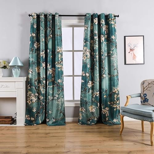 Miniatura 10 de Taisier Home - Cortinas estampadas para sala de estar, impresión digital con diseño de moda, cortinas con ojales en la parte superior, perfectas