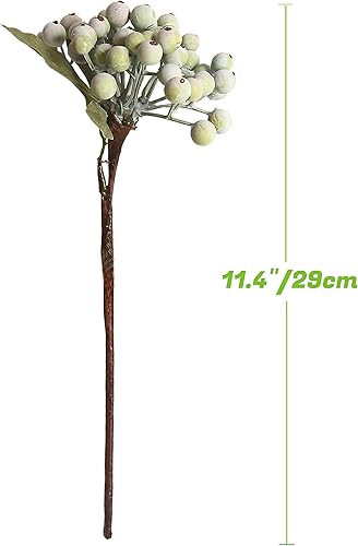 Miniatura 8 de JD ARTIFICIAL PLANTS 16 paquetes de tallos de bayas artificiales de 11.4 pulgadas, aerosoles florales de bayas para decoración del hogar, oficina,