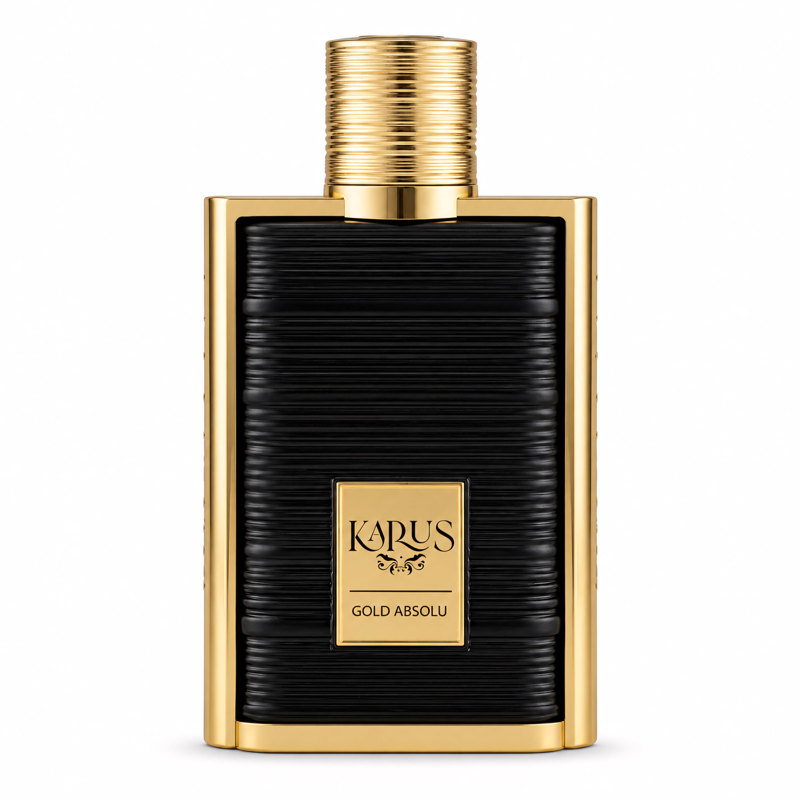 Khadlaj Karus Gold Absolu 100 ml Eau de Parfum Spray Unisex | Bergamotte & Schwarze Johannisbeere, Herz von Veilchen und Jasmin, Zedern- und Tonka-Grundierung, blumig, fruchtig, holzig