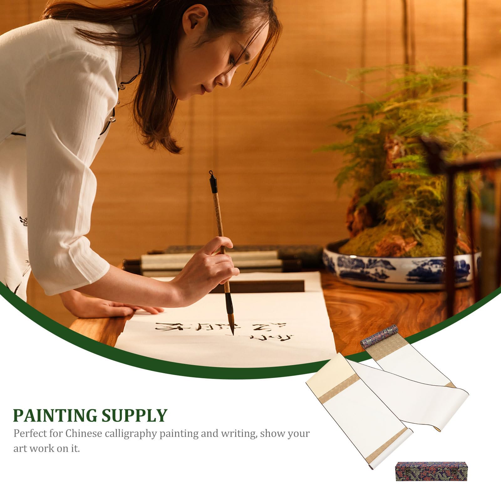 GALPADA Papel en Blanco para Caligrafía y Pintura, Rollo Multifunción para Manualidades y Decorar en Oficina y Hogar