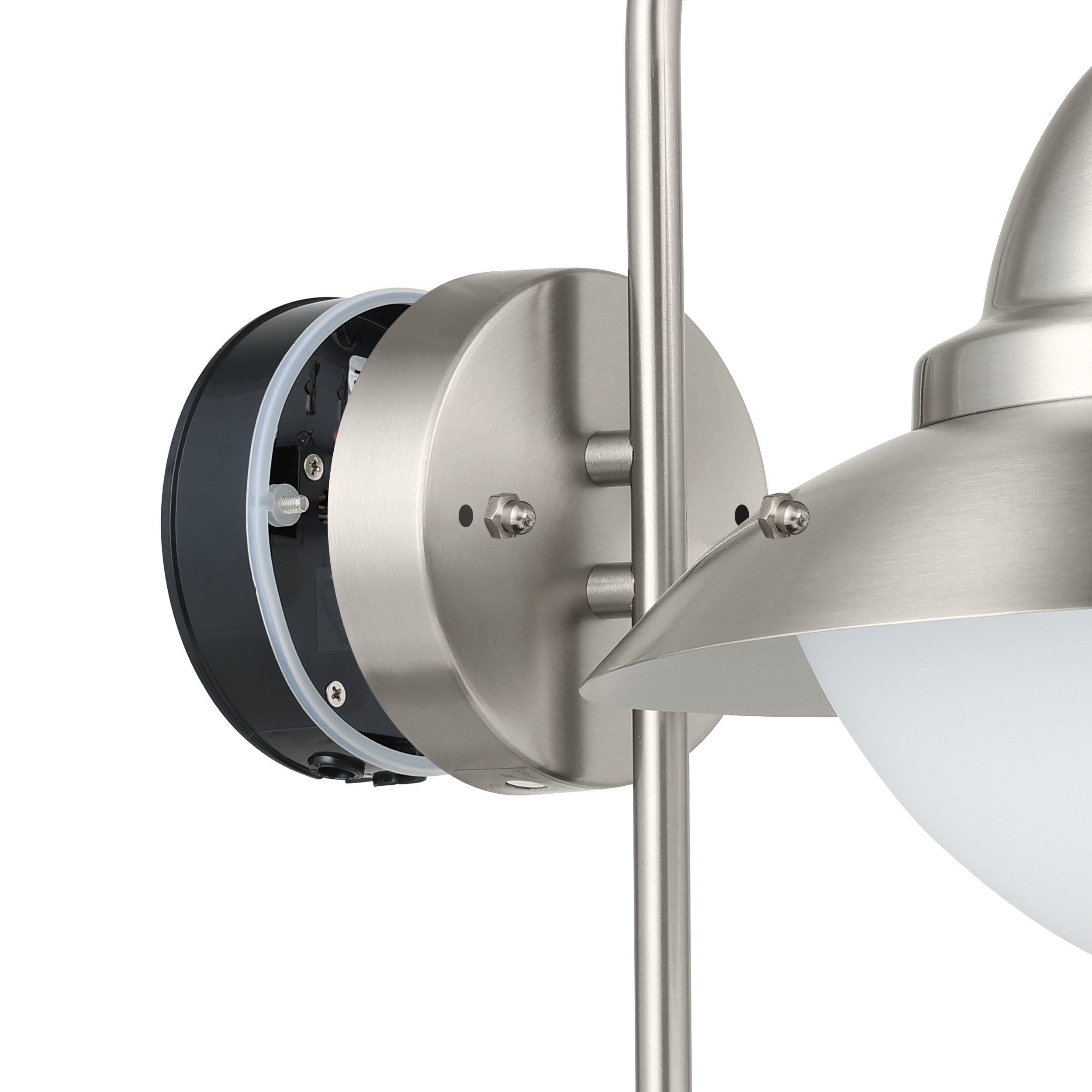 EGLO Außen-Wandlampe Sidney, 1 flammige Außenleuchte | Sensor-Wandleuchte aus Edelstahl, Glas: Weiß, opal-matt, Silber, E27 Fassung, inkl. Bewegungsmelder, IP44