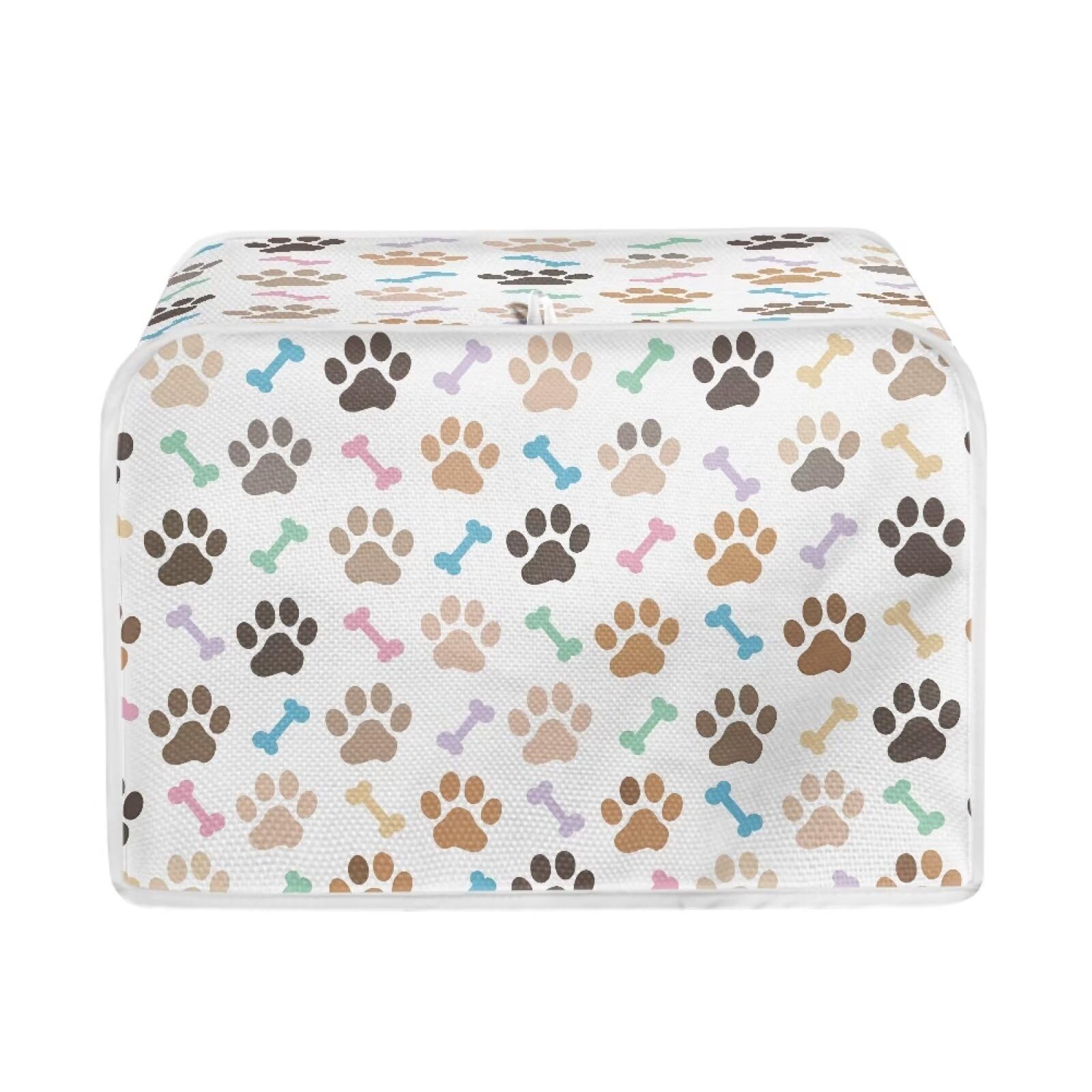 Hechitok Dog Paws Bone Toaster Cover Reversible Toaster Appliance Dust Cover Cozy Free From Dust And Fingerprint Machine Washable Small Appliance Toaster Dust Cover, 2 Slice