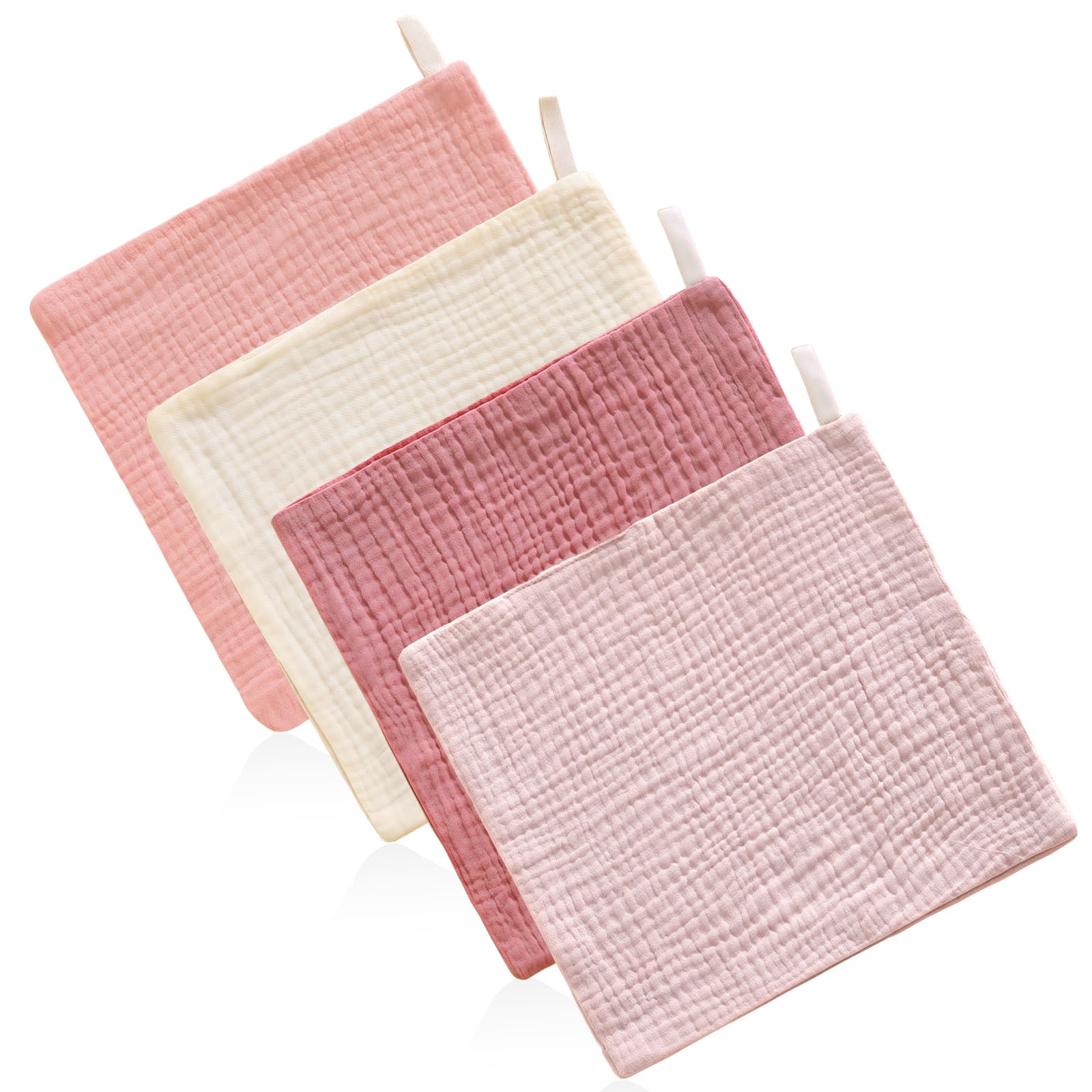 RUGBOL 4 Pcs Muslin Face Cloths