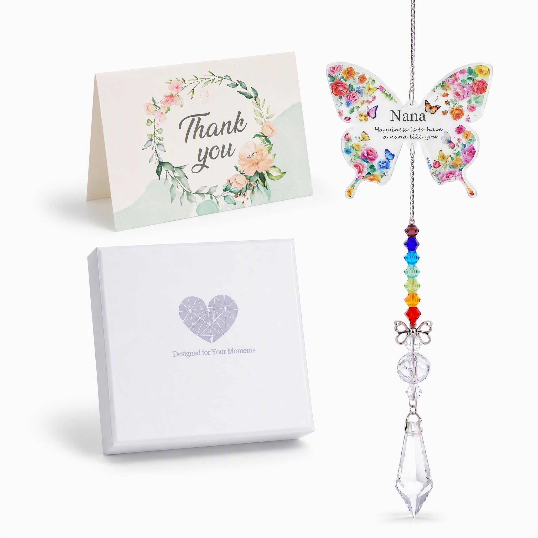 Nana Gifts, Nana Birthday Gifts Butterfly Suncatcher from Grandchildren