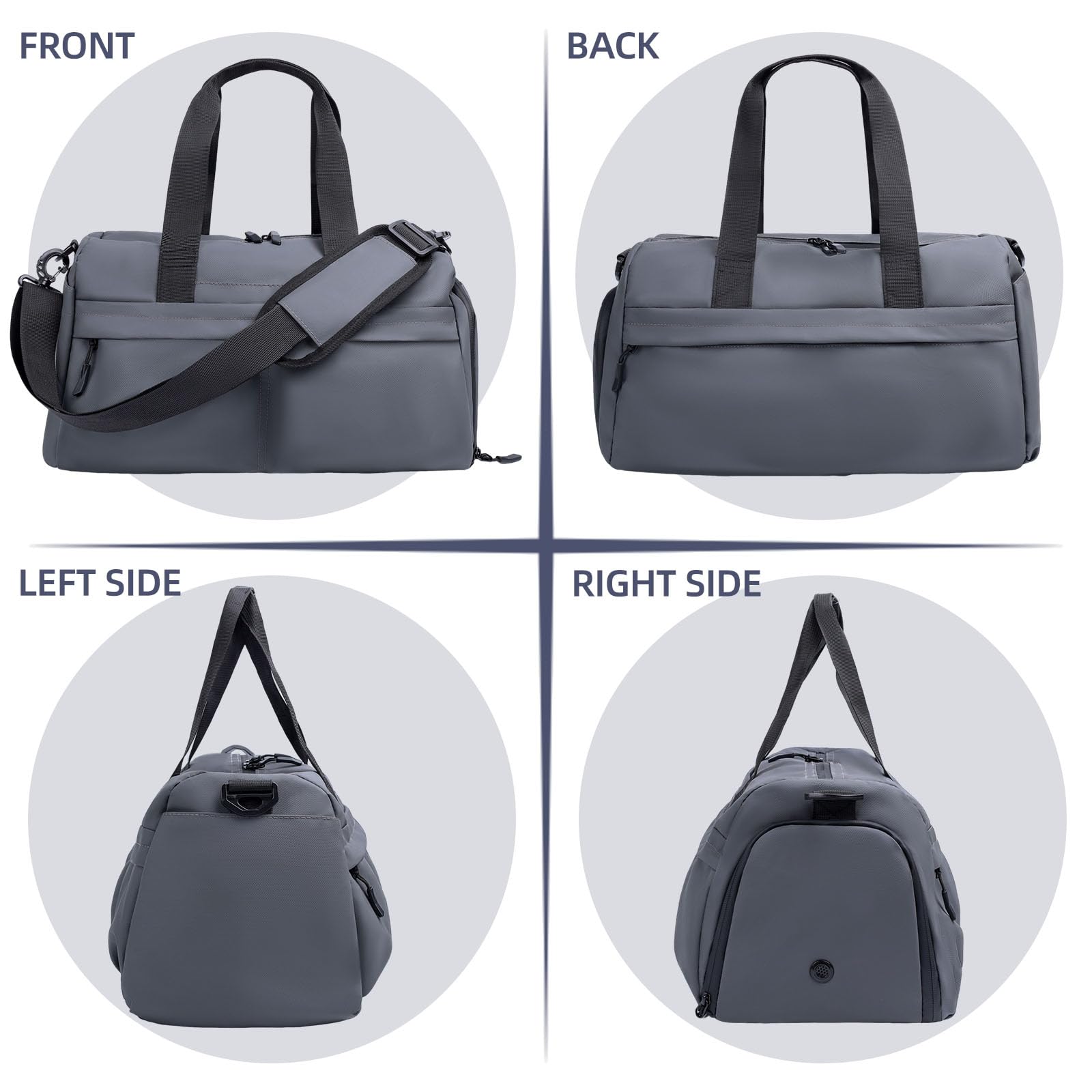 Bolsa de gimnasio para mujeres/hombres con compartimento para zapatos, pequeña bolsa de deporte con bolsillo húmedo, bolsa de lona impermeable para fin de semana, bolsa de entrenamiento