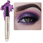 Enfuntins Cream Eyeshadow Stick, Long-Lasting, Crease-Proof Eyeshadow with Built-in Smudger Eye Shadow Purple Shimmer