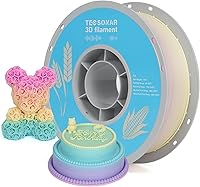 Vista 9 de Filamento Matte Rainbow PLA para Impresora 3D, 10 Carretes, Carrete de 1KG (2.2lbs) 1.75mm, Filamento Gradiente Multicolor a Granel para la mayoría