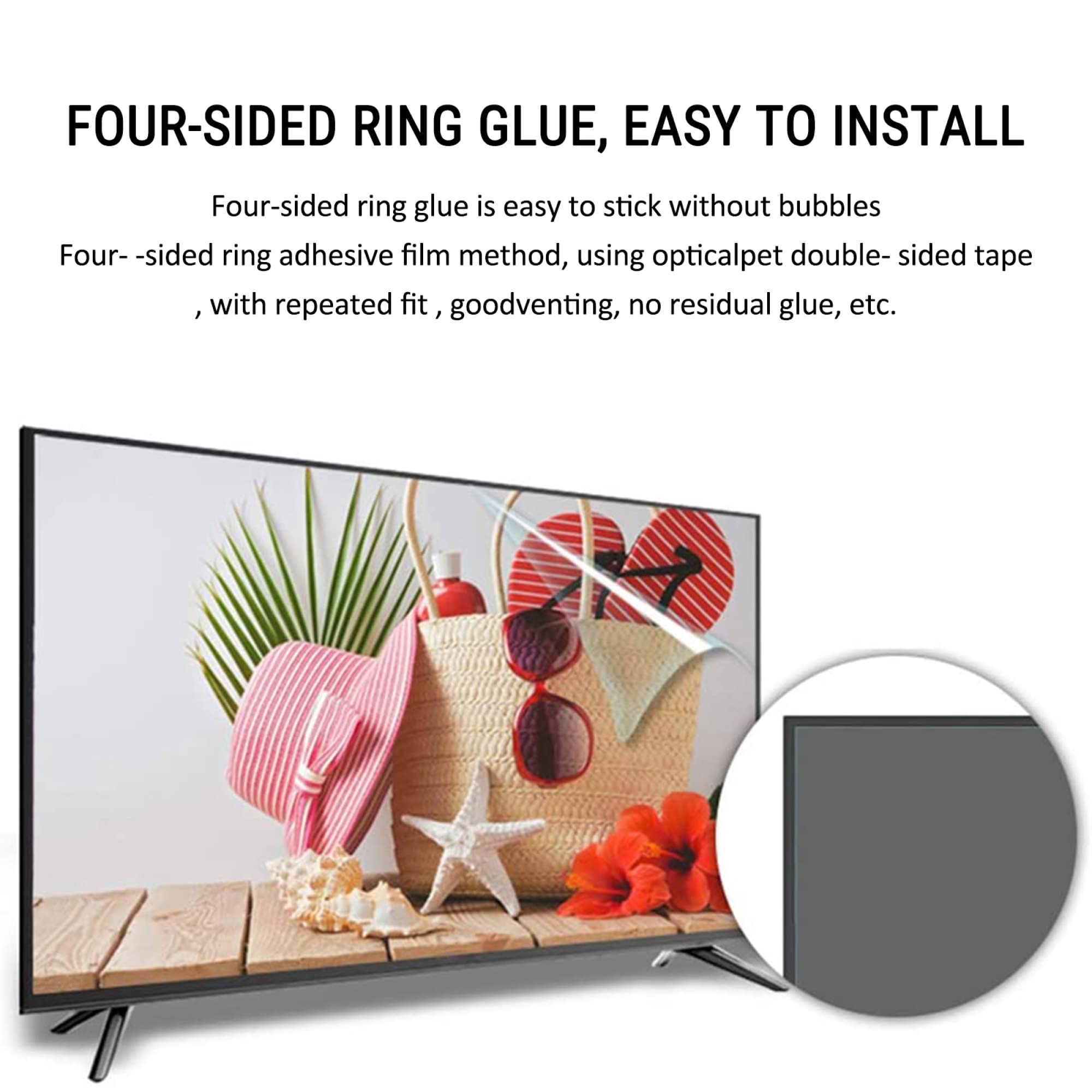 Pellicola TV Antigraffio/Anti-UV Da 70 Pollici - Protezione Antiriflesso Per Schermo TV Smerigliato Tasso Antiriflesso Fino Al 90% - Allevia L'affaticamento Degli Occhi