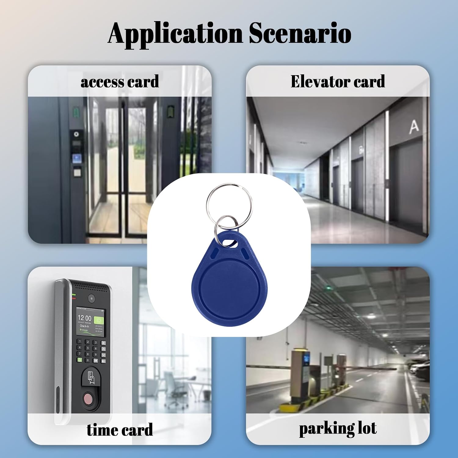 ZHAOYU 50 Pcs RFID T5577 Writeable RFID Key Fob,125KHz Rewritable Keychains Support EM4100 Protocol for Access Control System