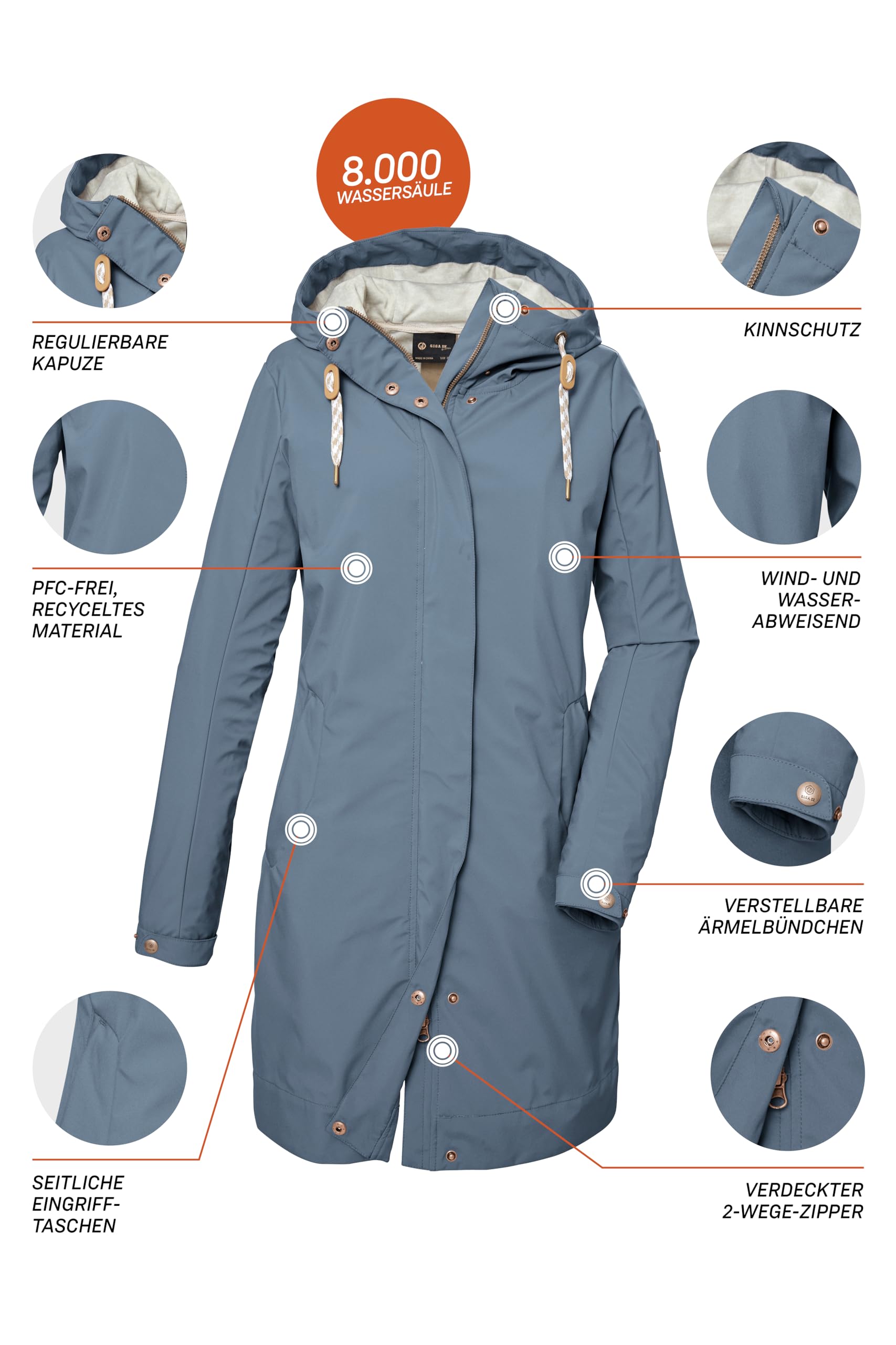 G.I.G.A. DX Damen Gs 16 Wmn Sftshll Prk Softshell Parka mit Kapuze/Outdoorjacke