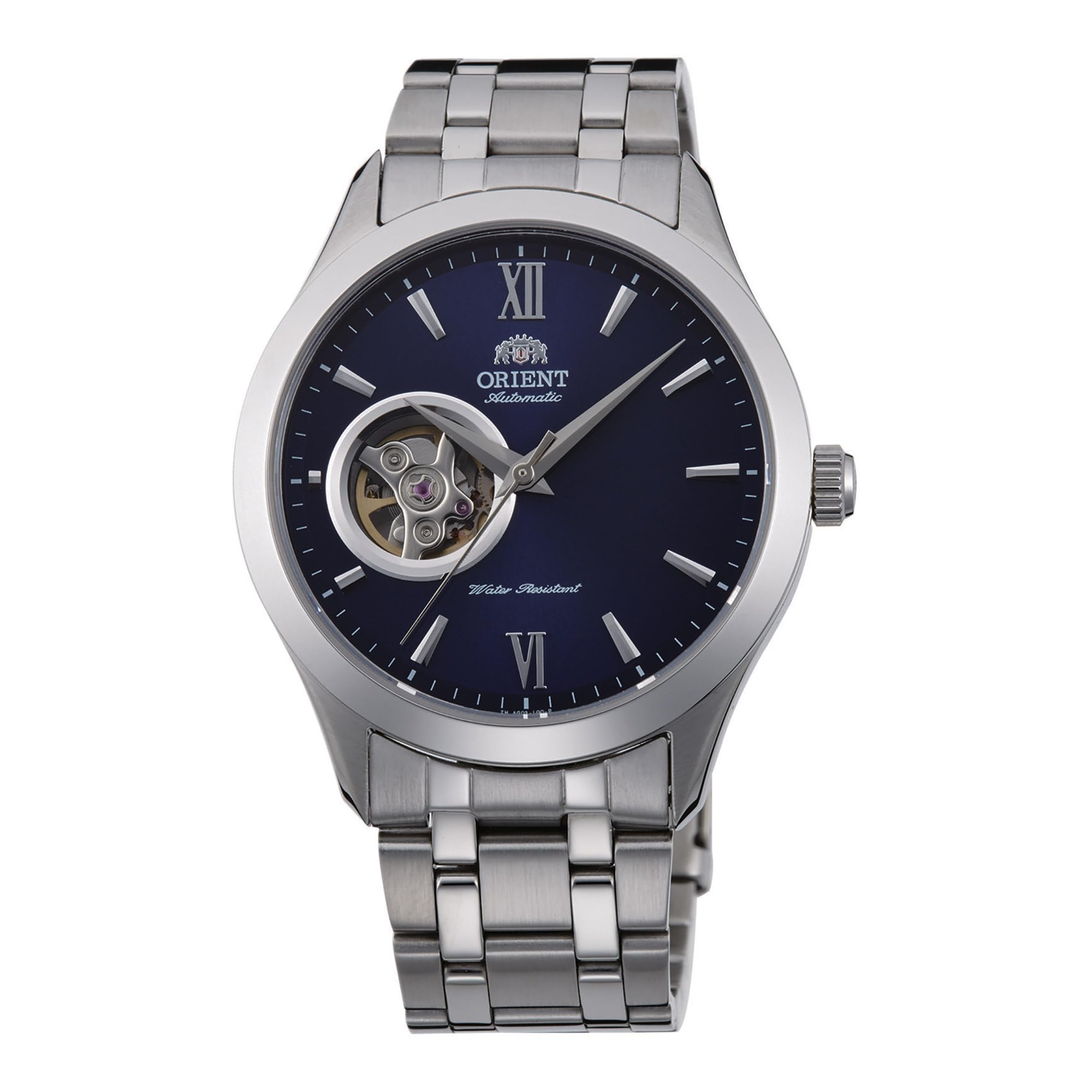 Orient Contemporary Open Heart - Orologio Da Uomo Automatico a Carica Manuale Casual Bracciale e Cassa In Acciaio Metallizzato Quadrante Blu - TAG03001D0 AG03001D