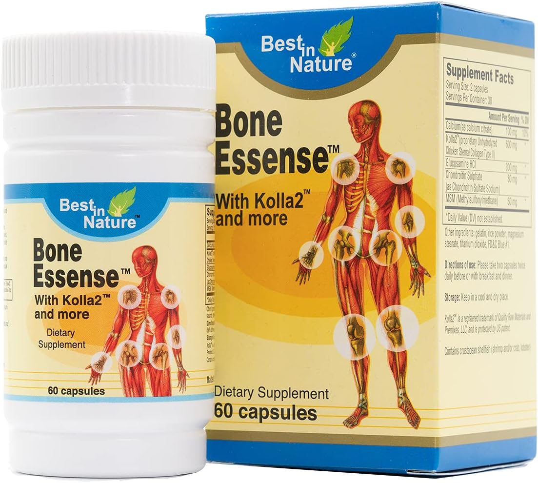 Bone Essense with Kolla2 (Type II Collagen) - Bone and Joint Health Supplement. (60 Count)