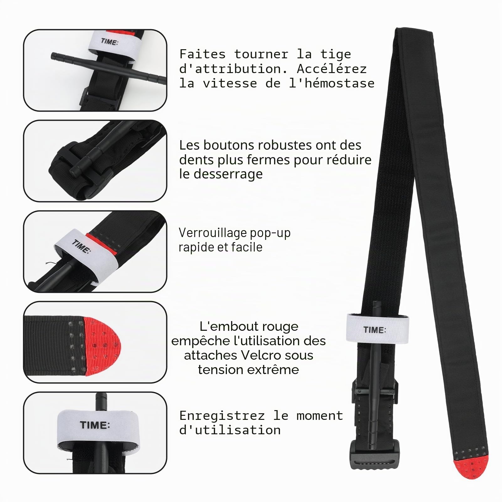 2pcs Garrot Tourniquet Garot À Tourniquet Pour Le Contrôle D'urgence Des Hémorragies Avec Utilisation À Une Main Et Système Réglable, Compact Pour Secours Extérieurs Et Militaires