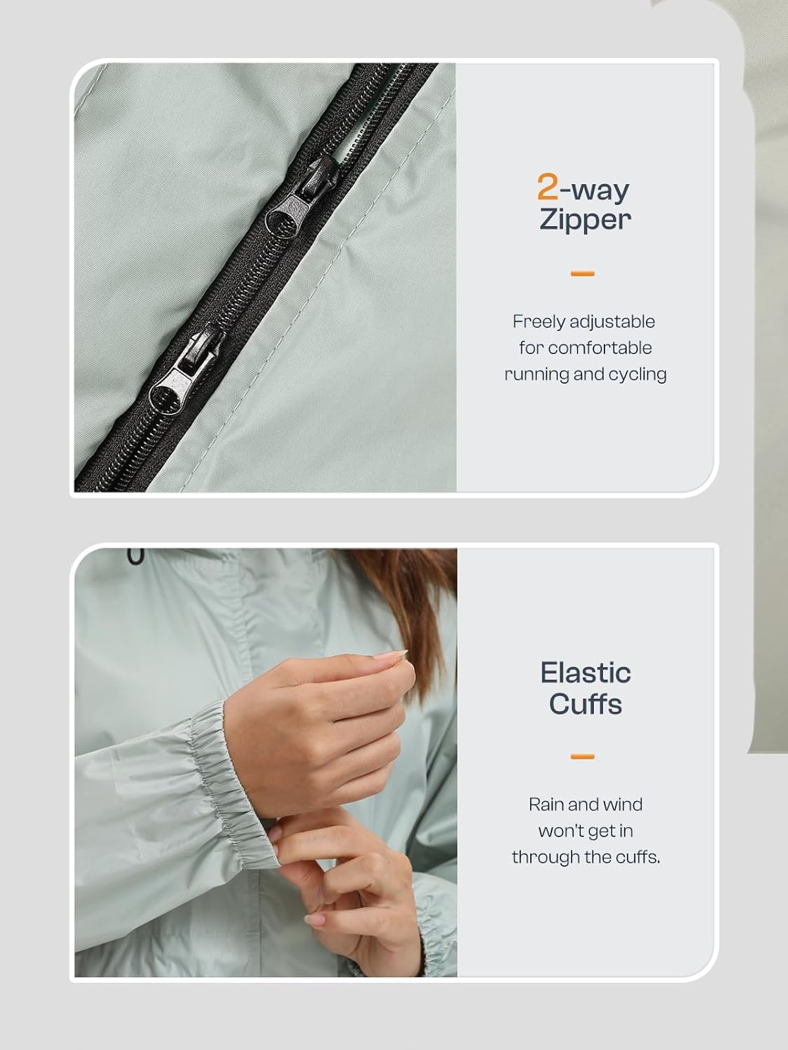 SaphiRose Women's Lightweight Long Rain Jacket Packable Raincoat Hooded Outdoor Trench Coats - Image 4