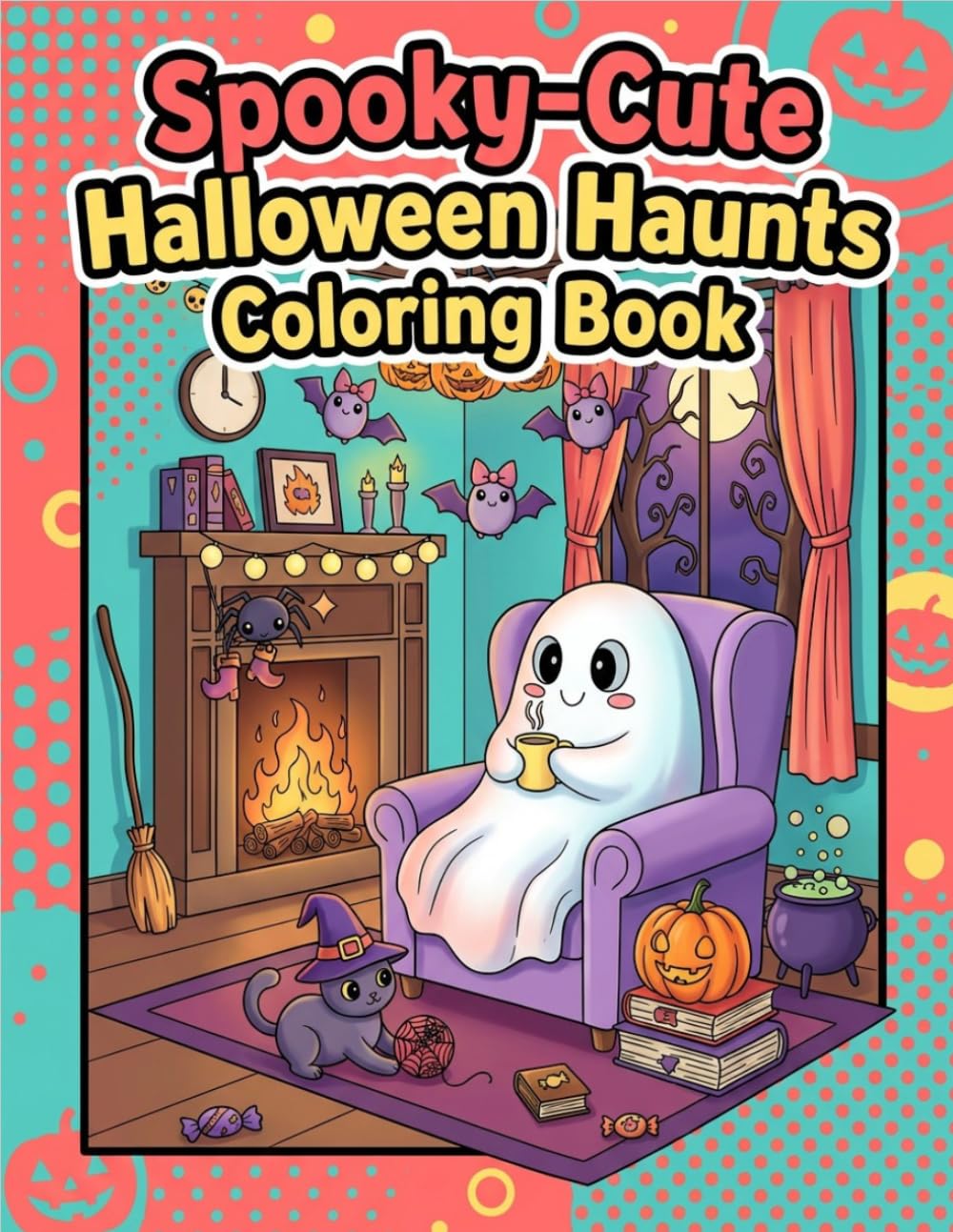Spooky-Cute Halloween Haunts: Cute Ghosts, Pumpkins, Witches, Monsters, Haunted Houses, and Halloween Coloring Fun for Kids