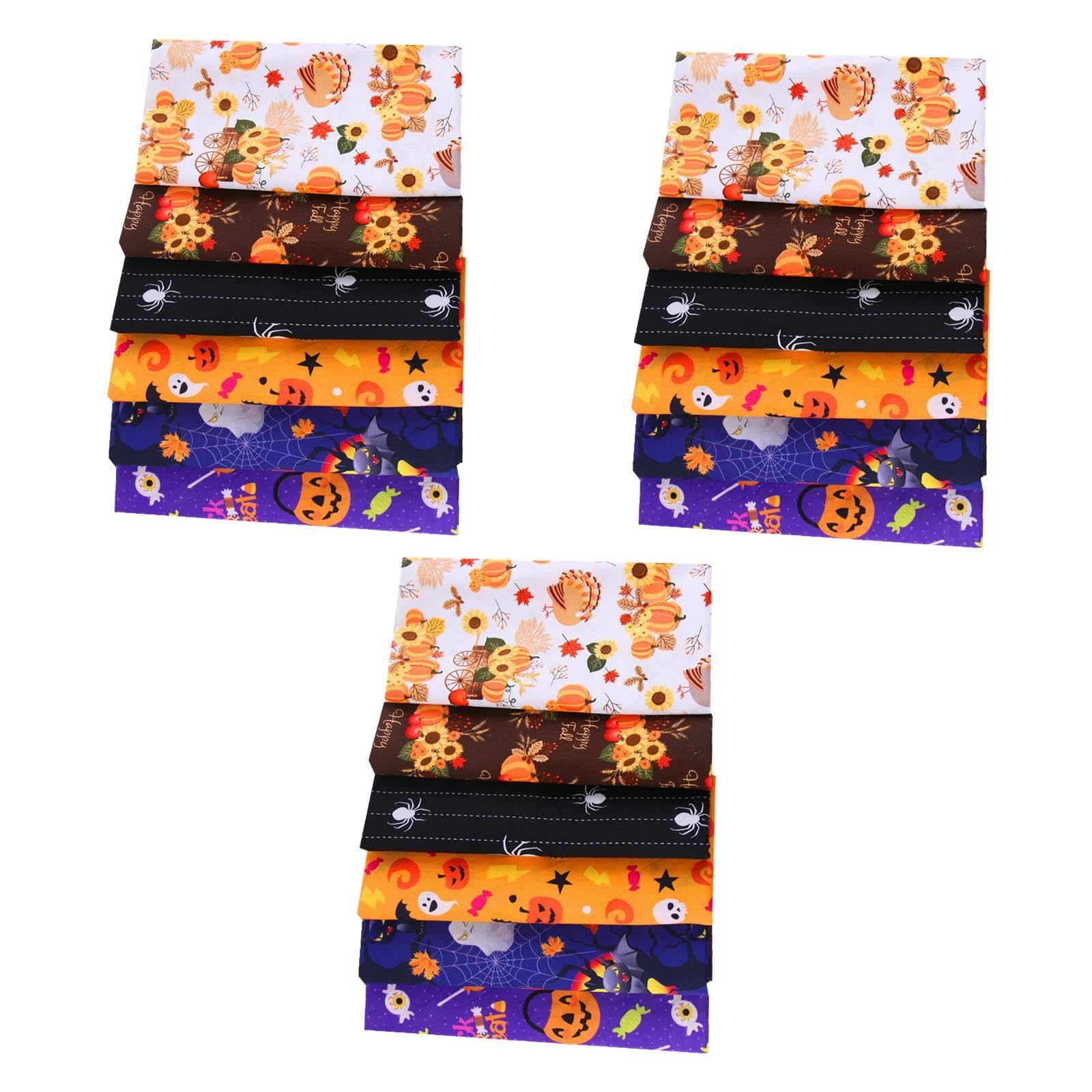 Kit de tissus en coton Halloween de 18 pièces pour la couture et patchwork - 8