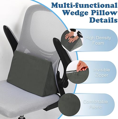 Miniatura 7 de Almohada de cuña pequeña, almohada de cuña para úlceras de cama, cuña de posicionamiento, mini almohada para portátil y yoga, cuña de espuma pequeña