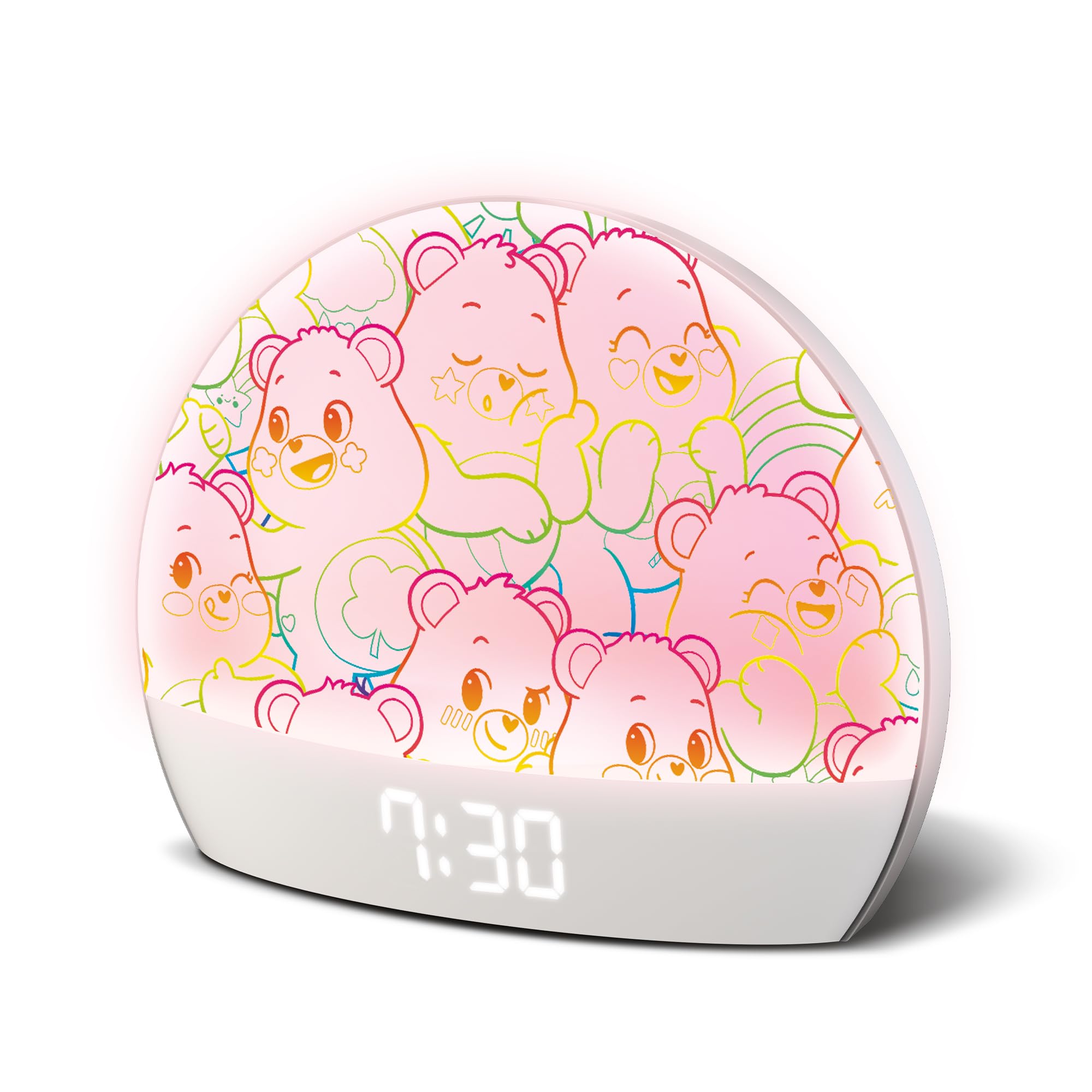 Care Bears White Sunrise Alarm Clock - Sunrise Simulation, Led Clock Display, Snooze Function, Temperature Display