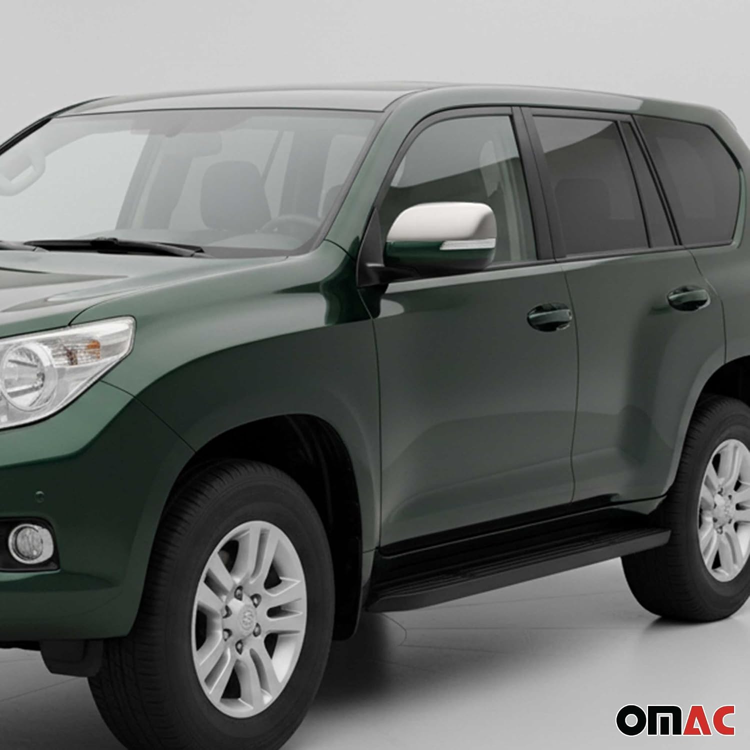 OMAC Side Mirror Cover Caps Fits Lexus GX 460 2010-2013 Brushed Stainless Steel 2 Pcs
