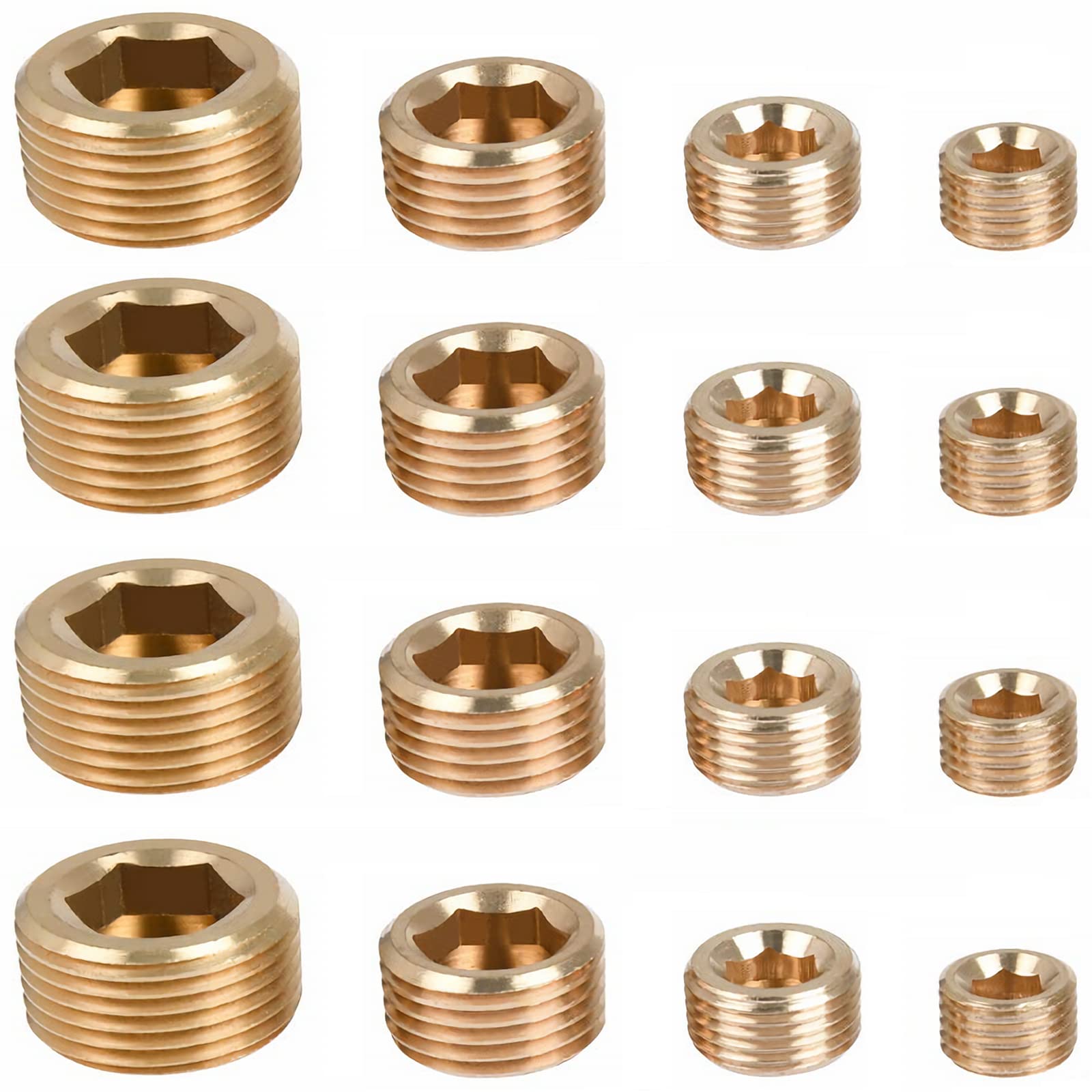 Messing-Rohrstopfen-Set, 10 Stück – 1/8" Bis 3/4" NPT, Für Luft, Wasser & Öl