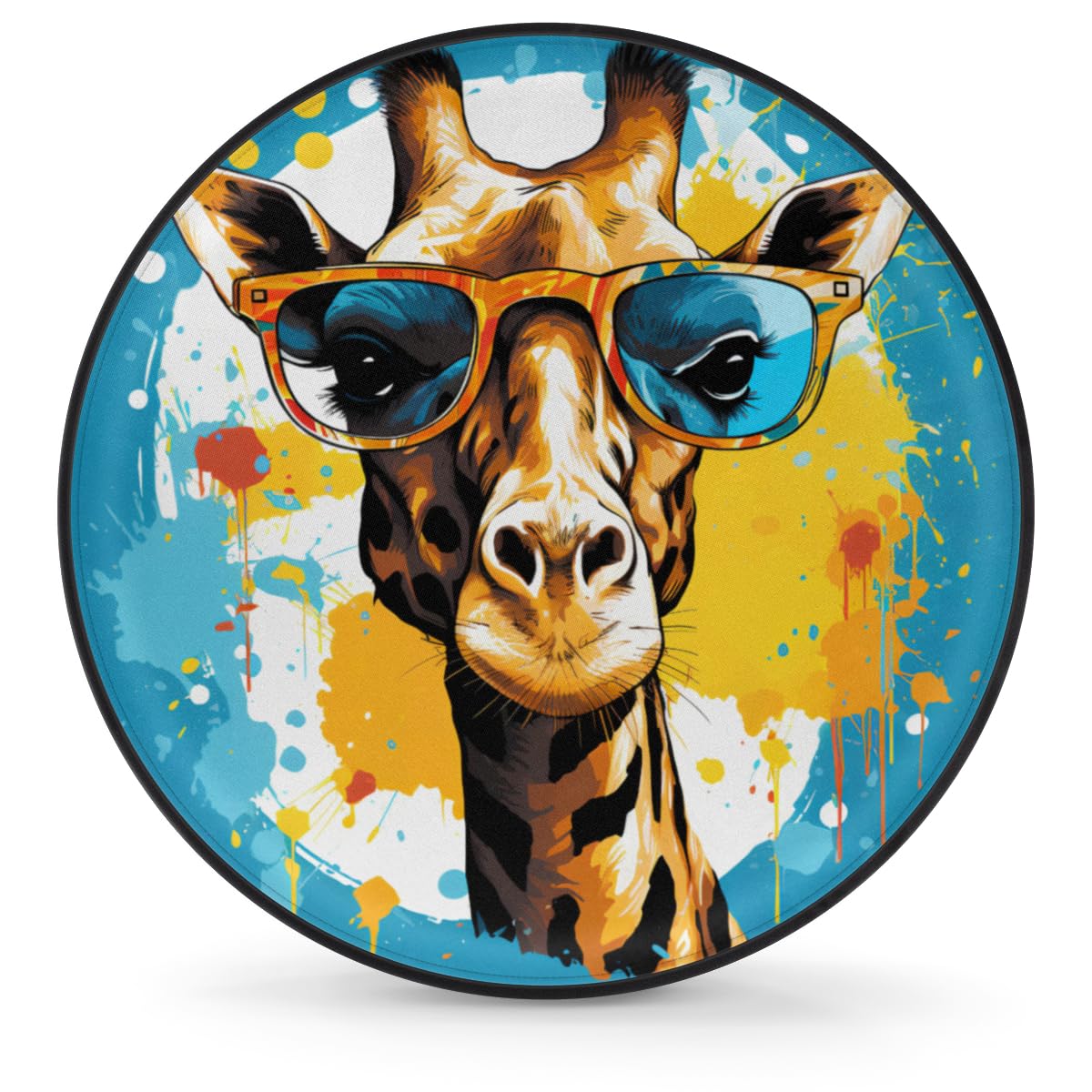 Spare Tire Cover for RV Trailer, Funny Giraffe Tire Covers Universal Fit for Travel Trailer Camper Jeep RV SUV Truck Waterproof Wheel Cover (16 inch for Diameter 29” - 31”)