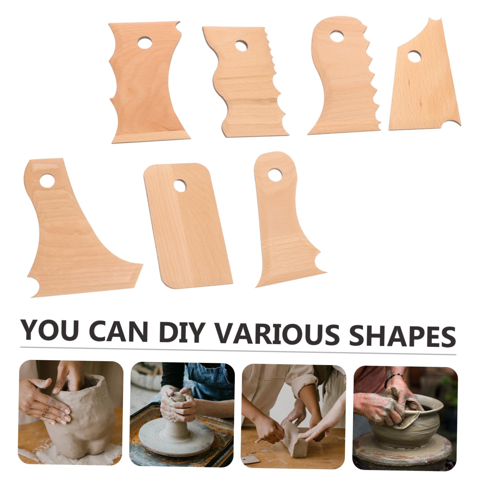 HOMSFOU 2 Series Herramientas Para Escultura Arcilla Utensilios De Modelado Y Raspado Para Proyectos De Arte Y Manualidades 7 Piezas*2