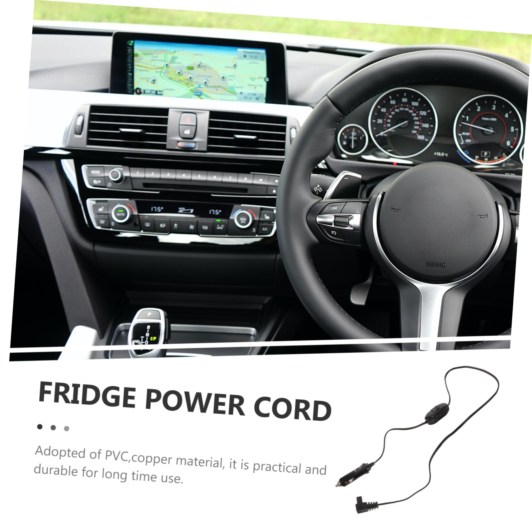 Unomor 1 Car Fridge Power Supply Cord with Switch Durable and Cable for Fridge Compatible with Car Refrigerators Easy Plug and Play Design