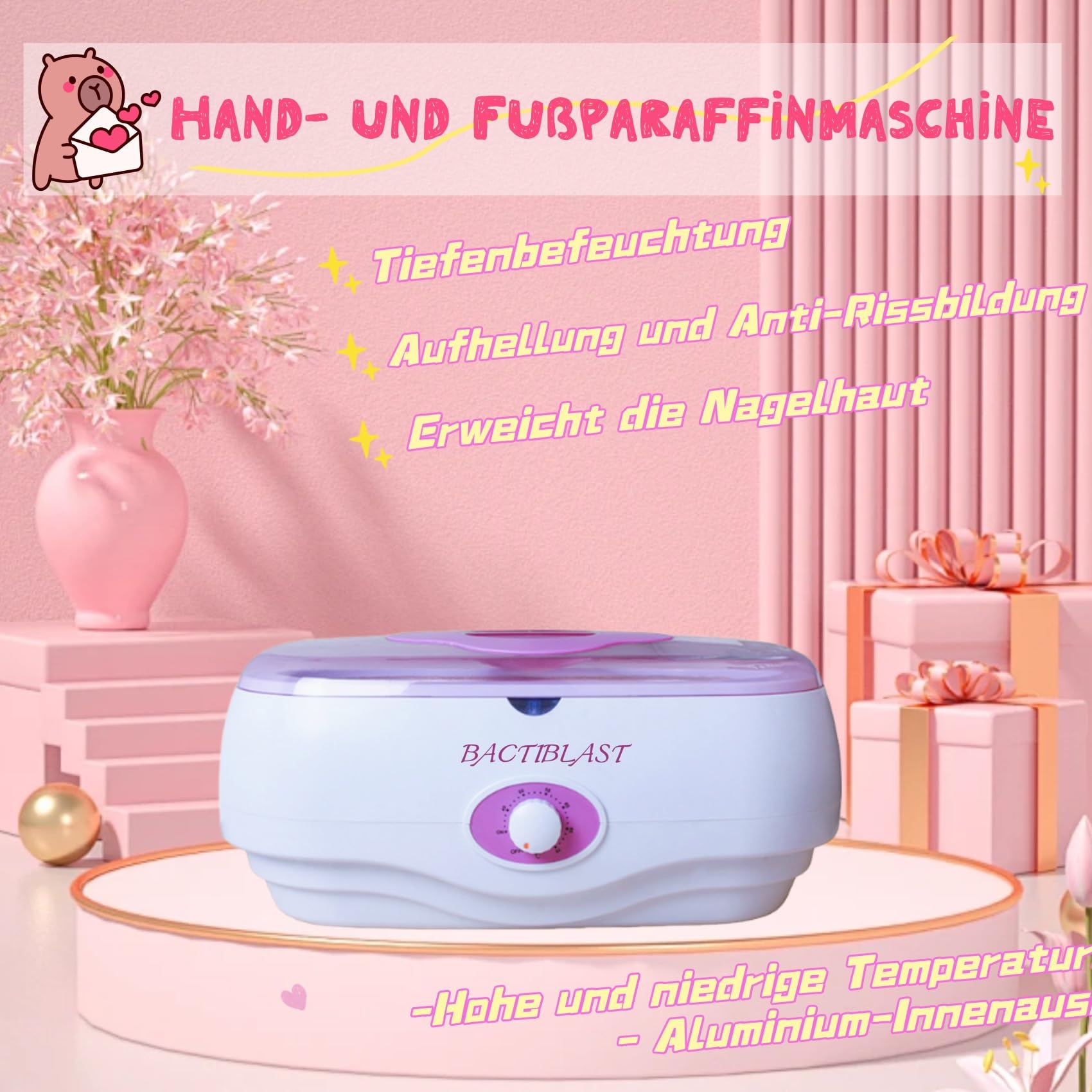 Bain de Paraffine Electrique 5L - Bain de Cire pour Mains et Pieds, Soulagement Douleurs Musculaires, Hydratation Peau Sèche