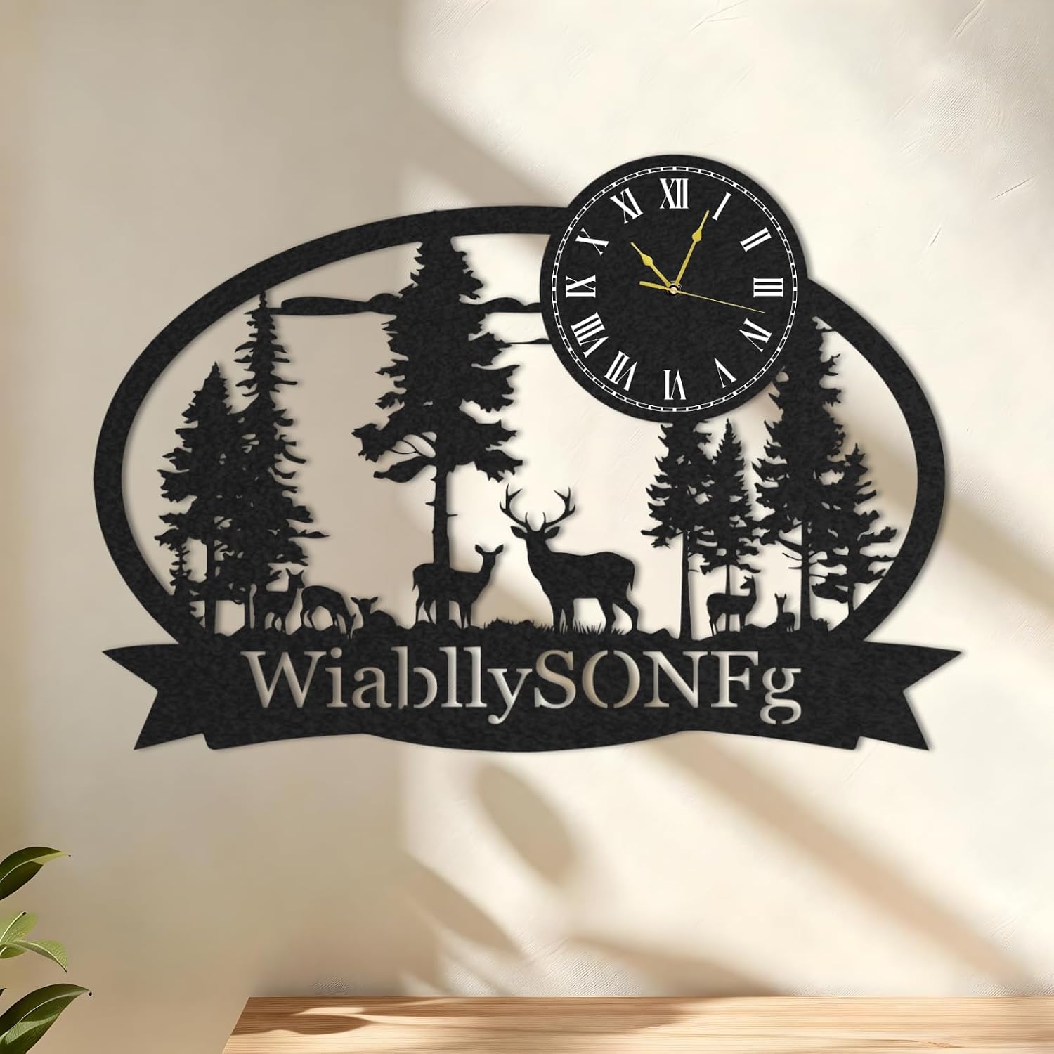 Amazon.com: LOWACOS Personalized Deer Buck Wall Clock Decor, Custom ...