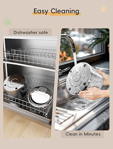 Miniatura 8 de Fuente de agua inalámbrica para gatos, fuente de acero inoxidable de 135 fl oz4 L, funciona con pilas, dispensador de agua para mascotas inalámbrico