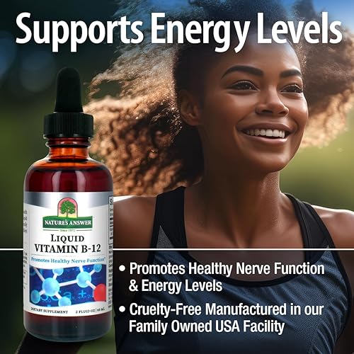Miniatura 4 de Nature's Answer Vitamina líquida B-12 | Promueve la función nerviosa saludable y los niveles de energía | Con sabor natural y sin gluten, 2 onzas
