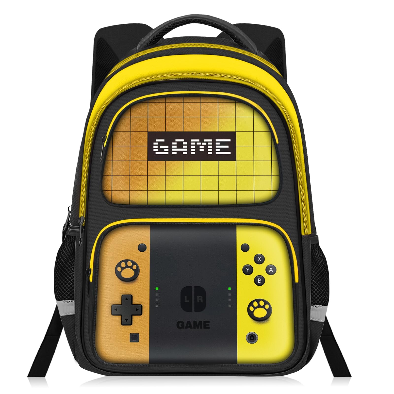 JIRAIKEI Kids Backpack For Boys，Gamer Boys Backpack For Children Teens Elementary Middle School, 17″ Students Bookbag