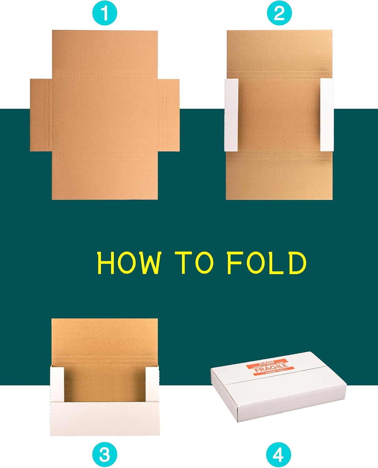 9x6x1.3 inch Corrugated Cardboard Boxes, Multi-Depth CD DVD Shipping Boxes with Fragile Stickers for Mailing, Storing, Packaging, Brown, 25 Pack