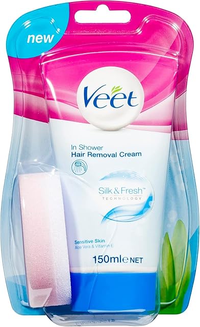 Veet In Shower Hair Removal Cream for Sensitive Skin, 150 ml