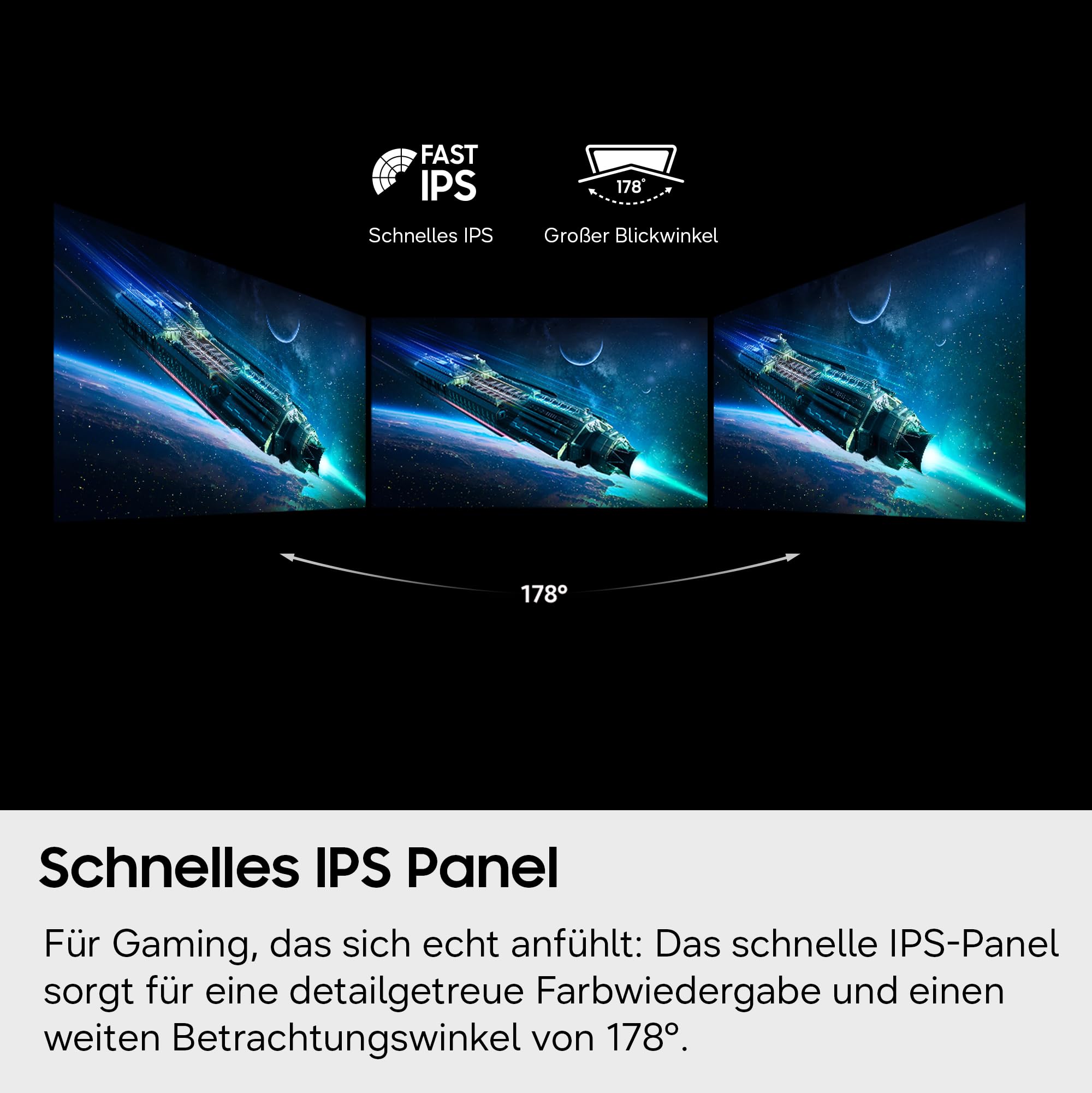 Samsung 27 Zoll Odyssey G50F Gaming Monitor, IPS-Panel, QHD 2560x1440, 180 Hz, 1 ms, AMD FreeSync Premium, NVIDIA G-Sync, HDR10