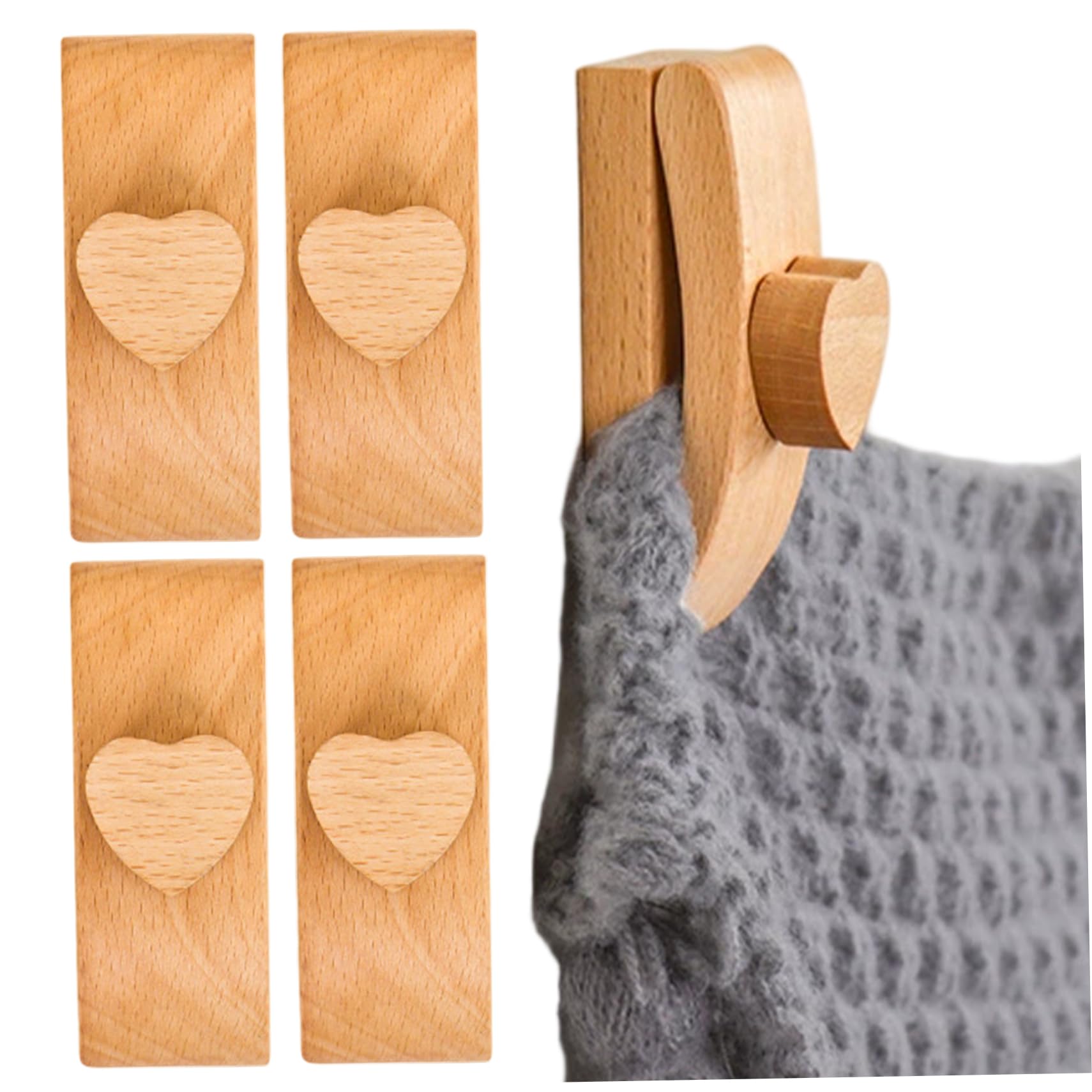Cintre pour tapisserie robuste à pince réglable en bois x4