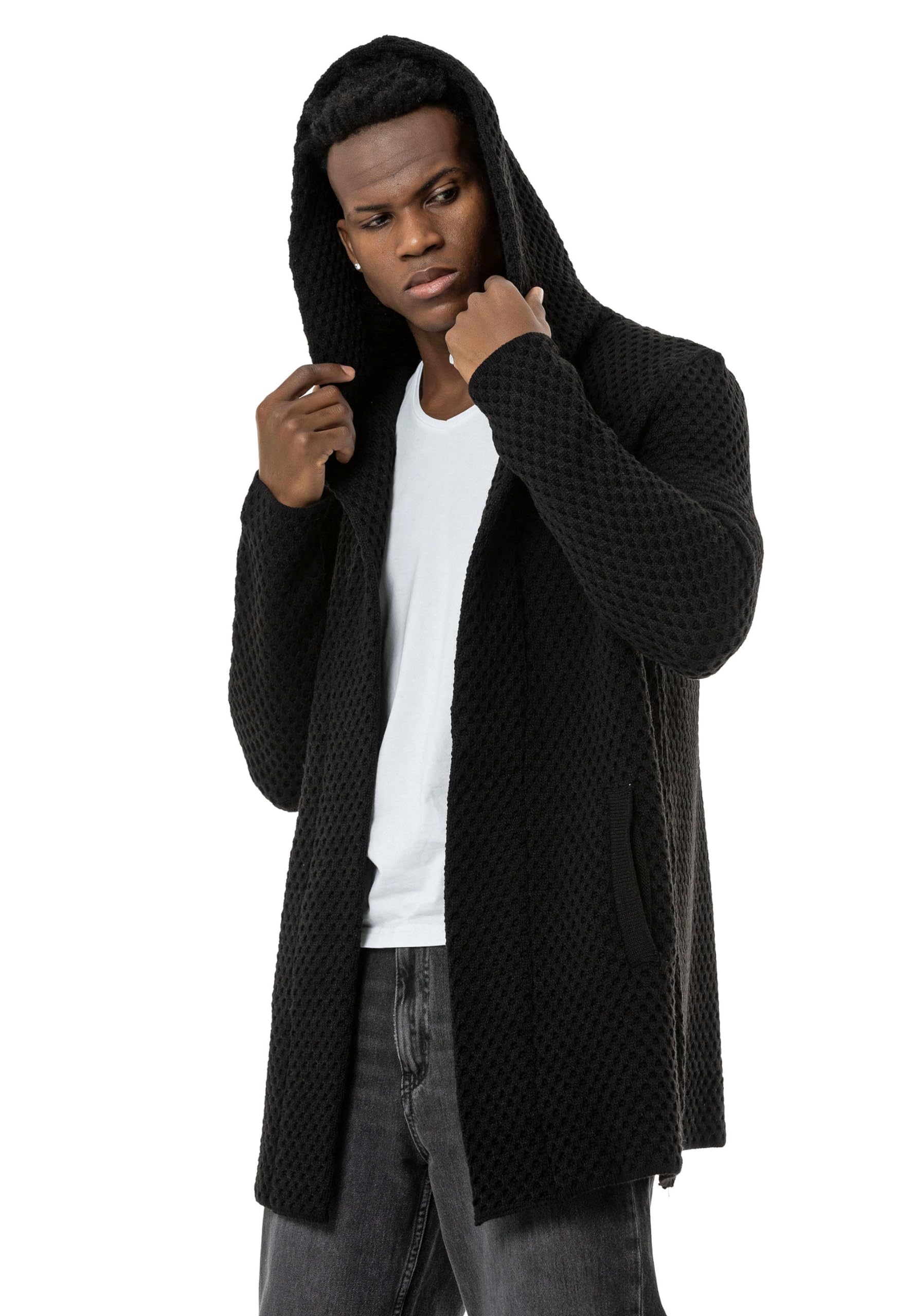 Red Bridge - Cardigan da uomo con cappuccio