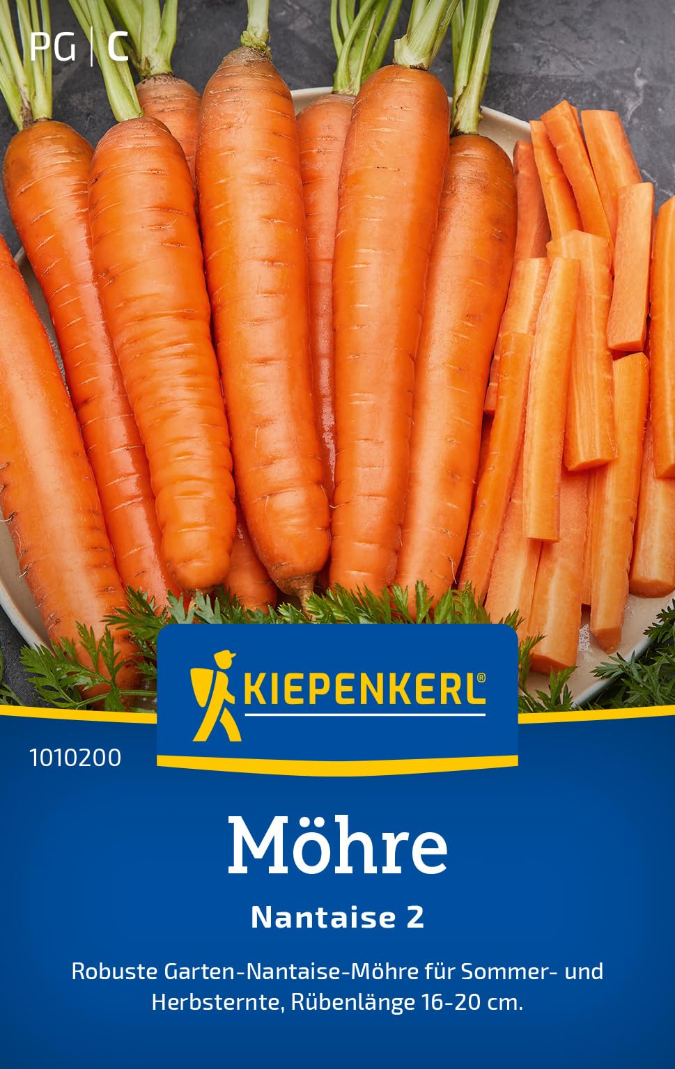 Kiepenkerl Möhrensamen Nantaise 2 1010200 - Robuste Garten- Nantaise Möhren für Sommer- und Herbsternte - Gemüsepflanzen, Saatgut, Samen Gemüse, Karotten