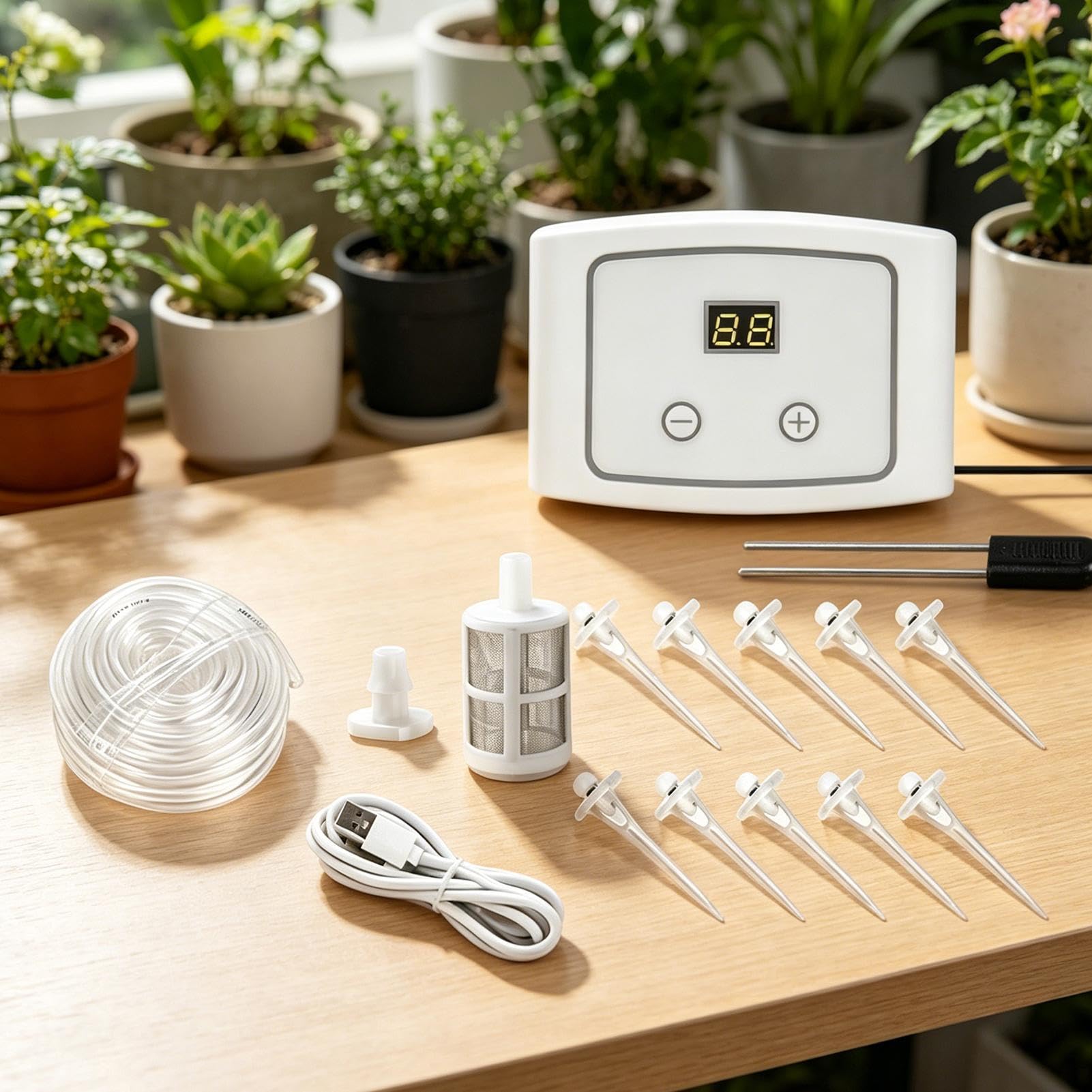 Zimmerpflanzen Bewässerungssystem Automatische einstellbare elektrische | Bewässerungsgeräte Automatik-Tropfbewässerung für Büro Terrasse Gewächshaus Growzelt Zuhause Hof