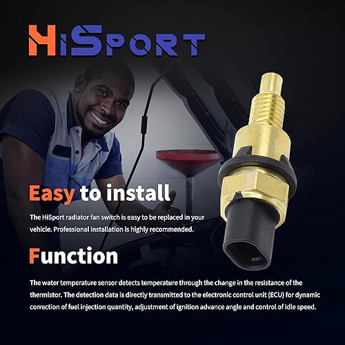 Miniatura 5 de HiSport Sensor de temperatura del refrigerante del motor, compatible con Buick Cadillac Chevrolet GMC Reemplaza 12650595 2112025