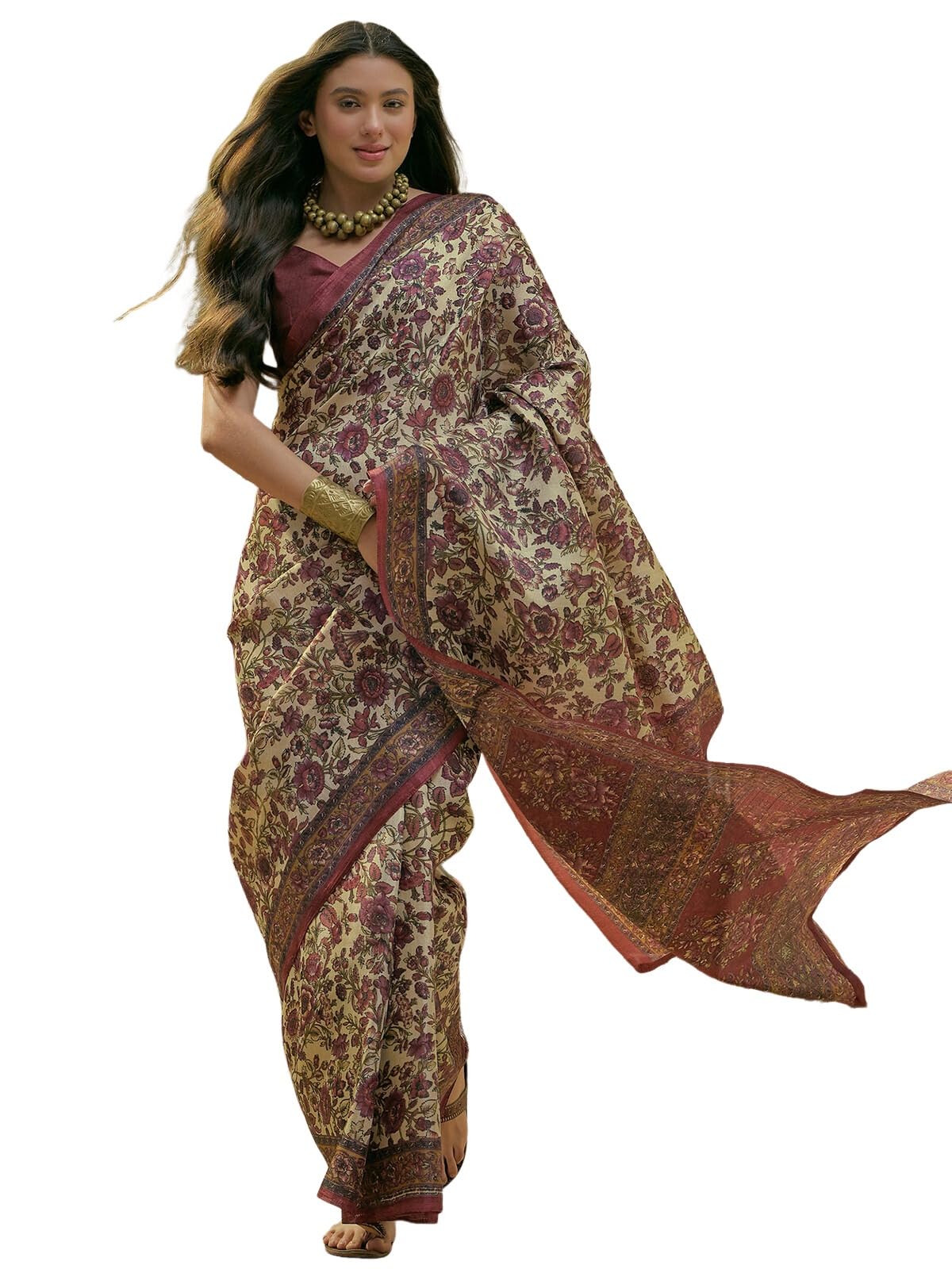 siril Women's Cotton Printed Saree With Unstitched Blouse Piece-picture-45