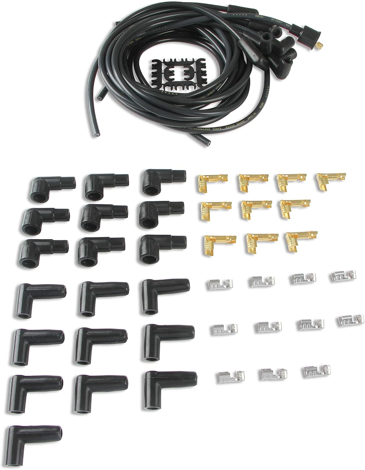 ACCEL 4041K Spark Plug Wire Set- 8mm - Black Wire with Black 90 Degree Boots