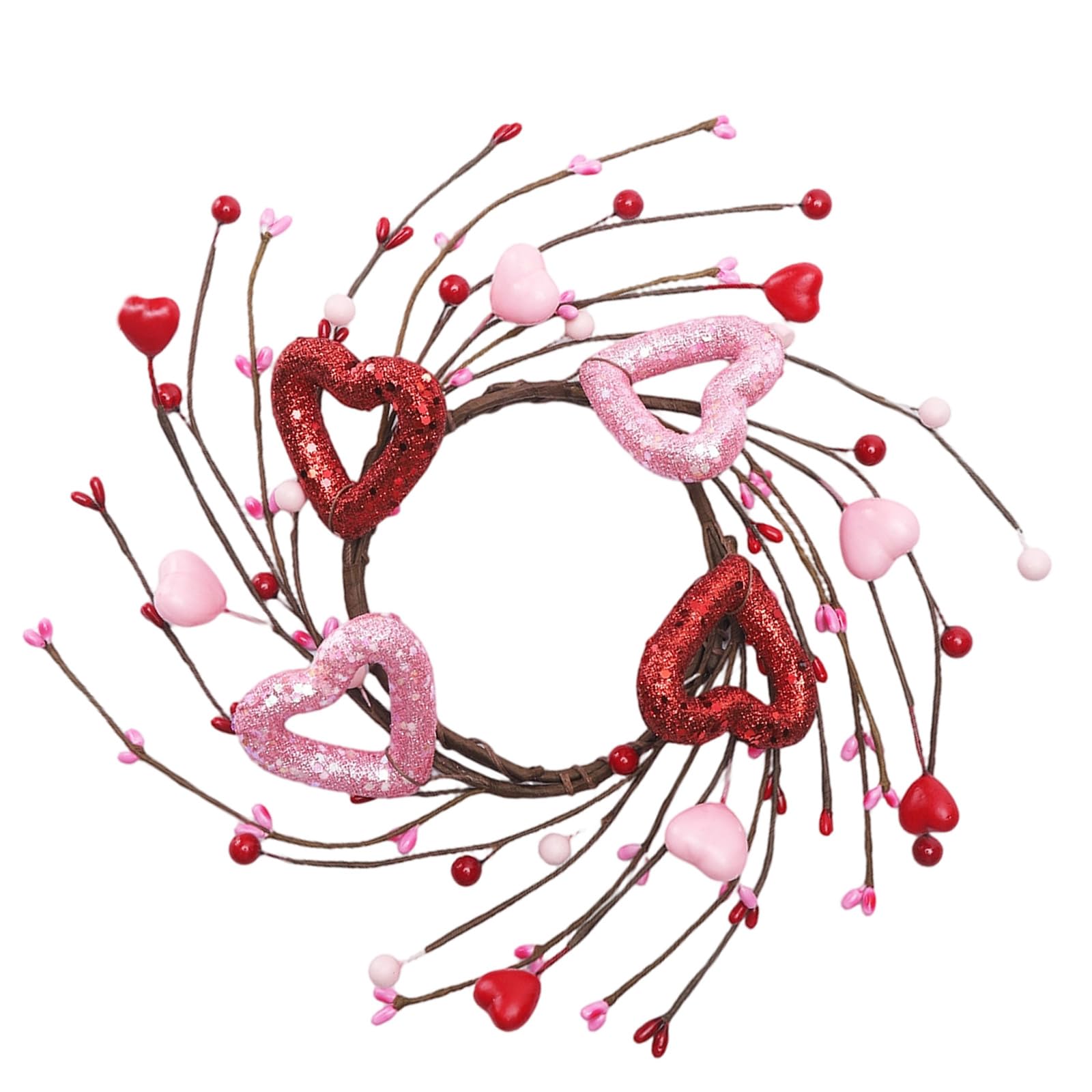 Rings Minis Wreaths Heart Berries Holders Rings for Valentine Wedding Table Centerpieces Valentine Decors Valentines Table Centerpieces