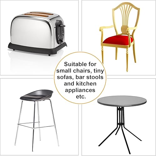 Miniatura 6 de 24 Piezas Deslizadores de Silla de 12 Pulgada Deslizadores de Muebles Pequeños para Alfombra Deslizadores de Muebles Redondos de Teflón,