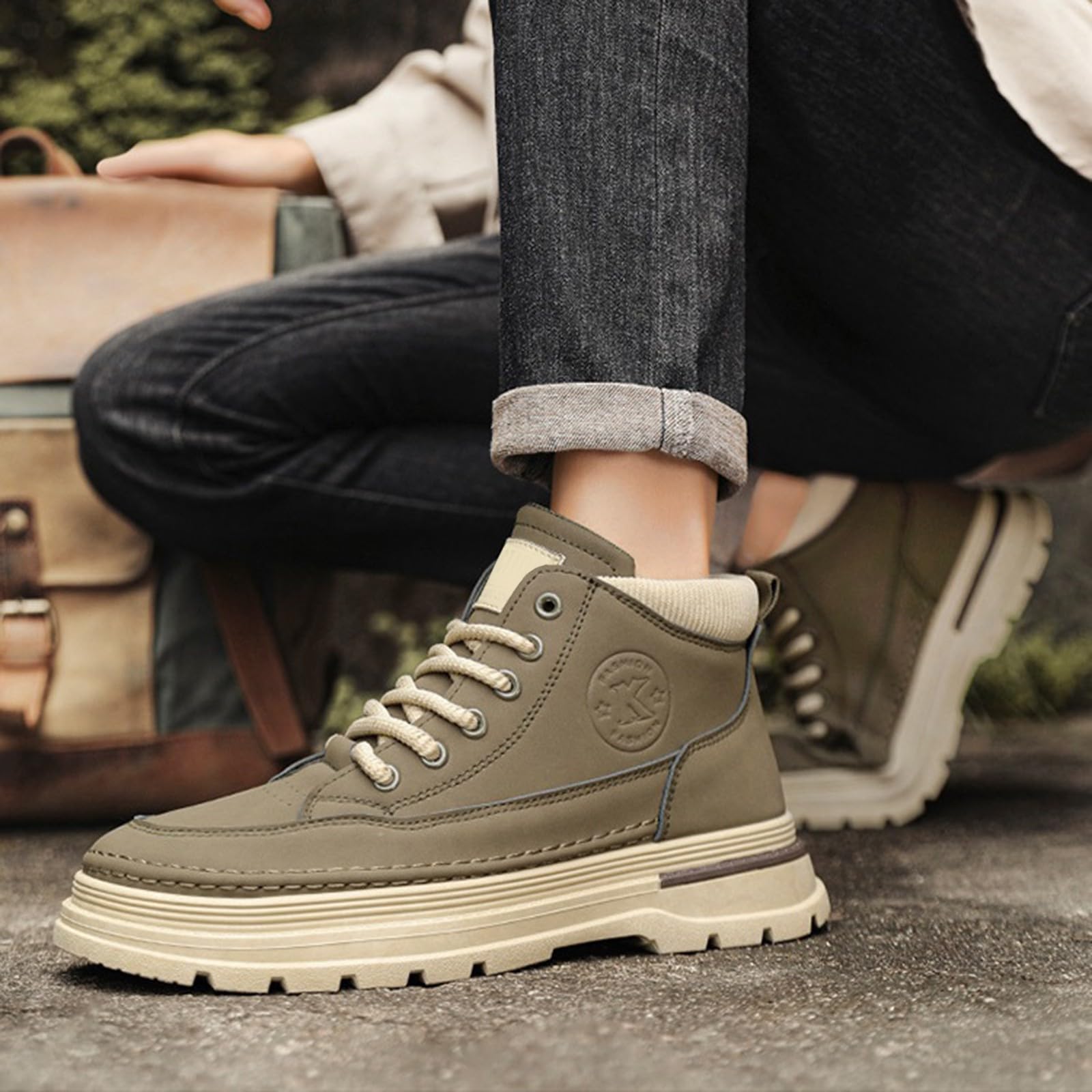 Chaussures de sport pour homme - Semelle épaisse - Baskets d'hiver - Avec