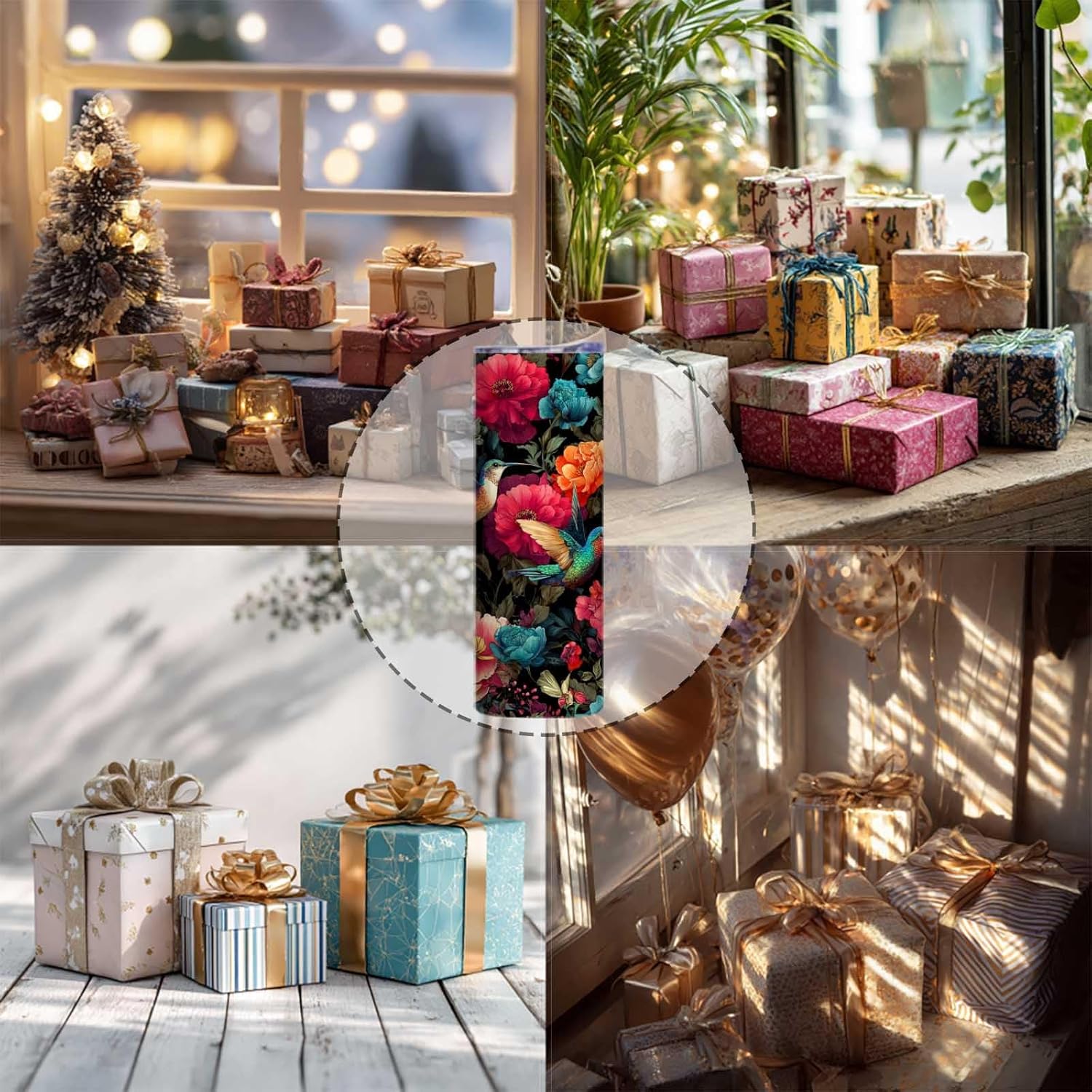 Firmiso 20 oz Tumbler | Skinny Insulated Travel Mug with Leak-proof Lid and Telescopic Straw | Hummingbird & Peony Stainless Steel Coffee Cup for Hot & Cold Drinks | Hummingbird Gifts for Women - Image 8