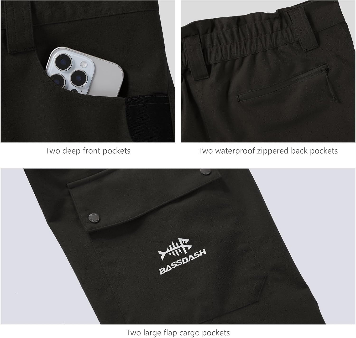 BASSDASH Walker-Lw Men’s Waterproof Breathable Hunting Pants with Silent Outer Fabric for Fishing Turkey Upland - Image 6