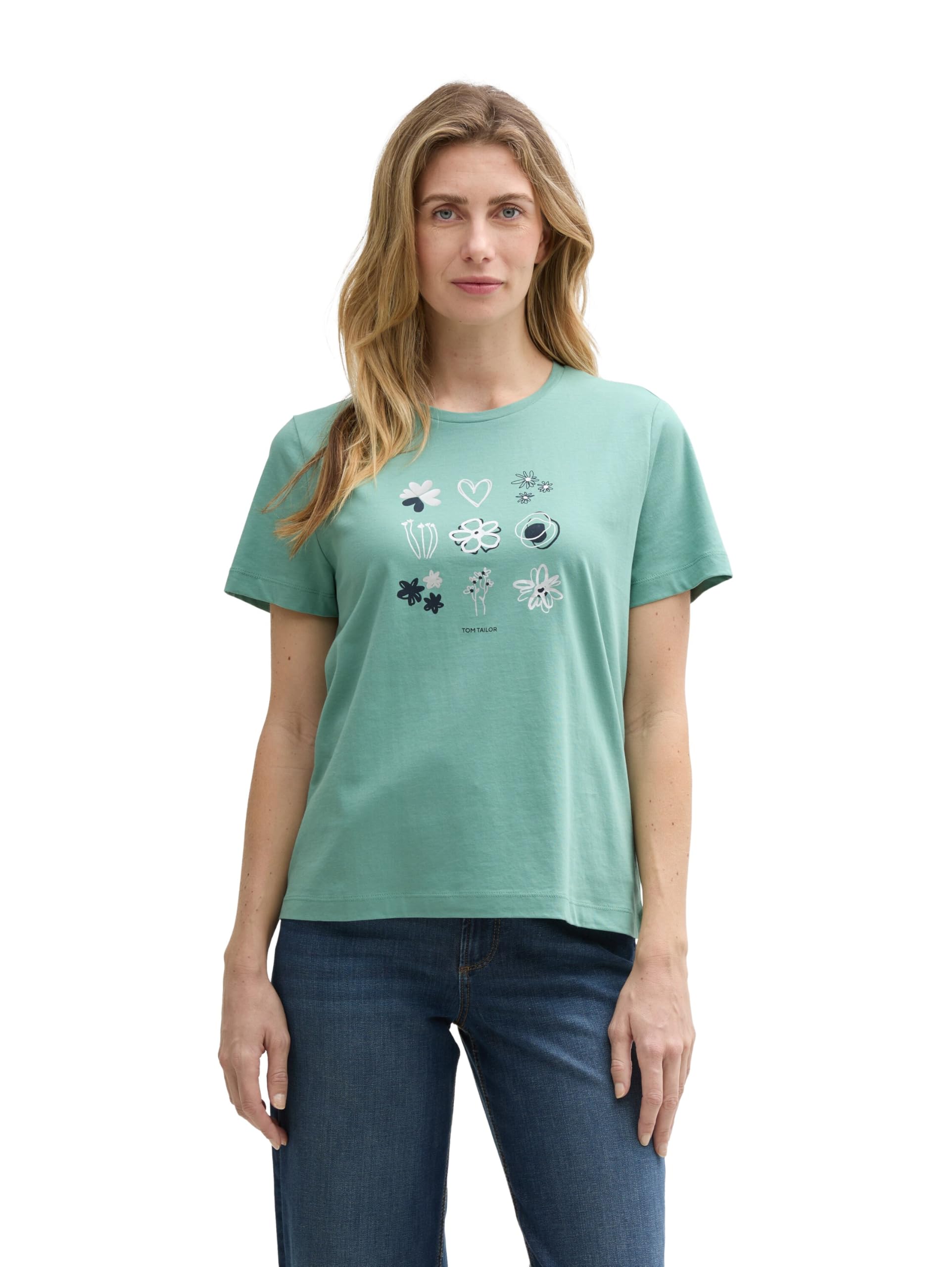 TOM TAILOR Damen Basic T-Shirt mit Print