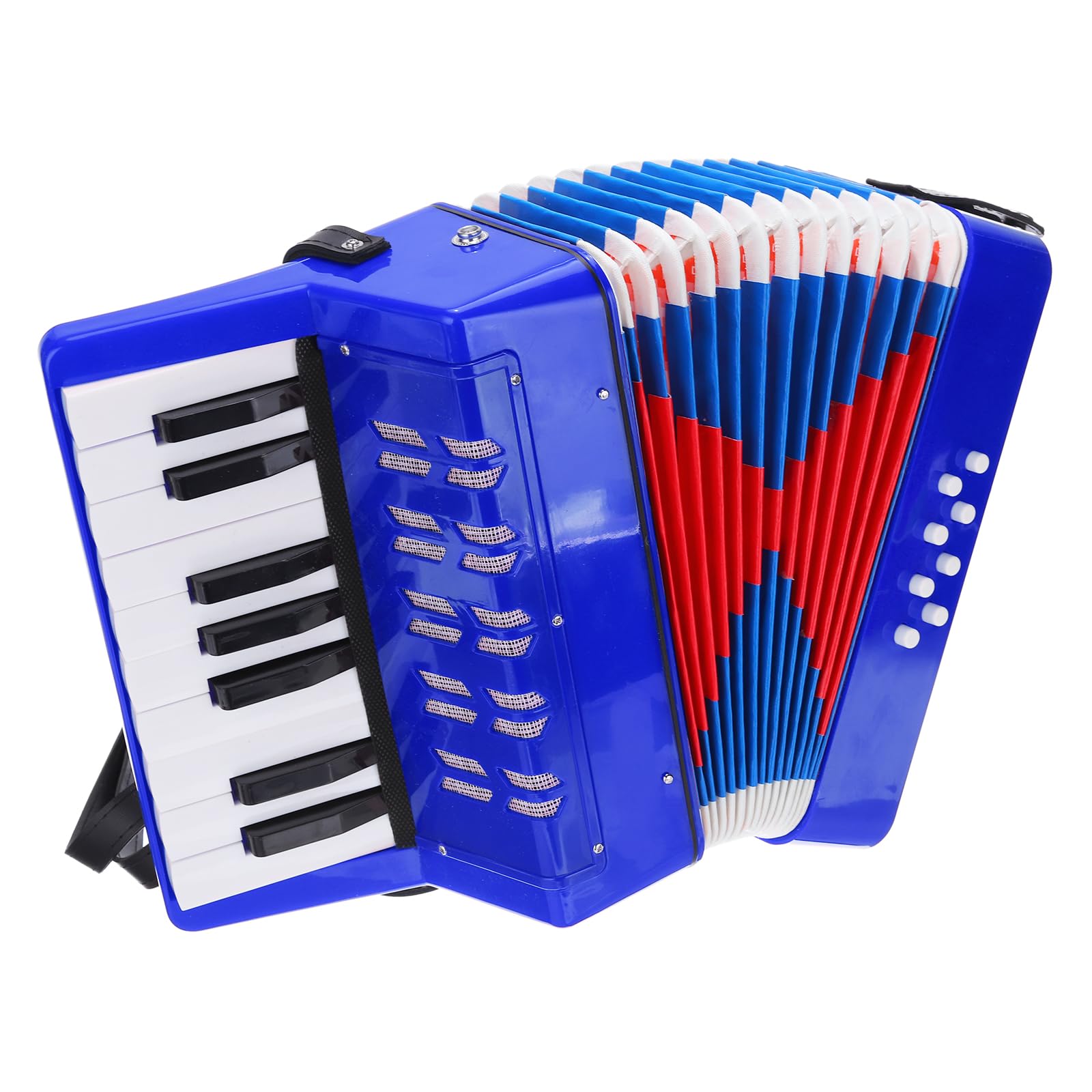 QUARKZMAN Harmonijka ręczna, 17 przycisków, 8 guzików basowych, zabawka, instrument muzyczny, lekki, dla dorosłych, początkujących, do nauki, ciemnoniebieska
